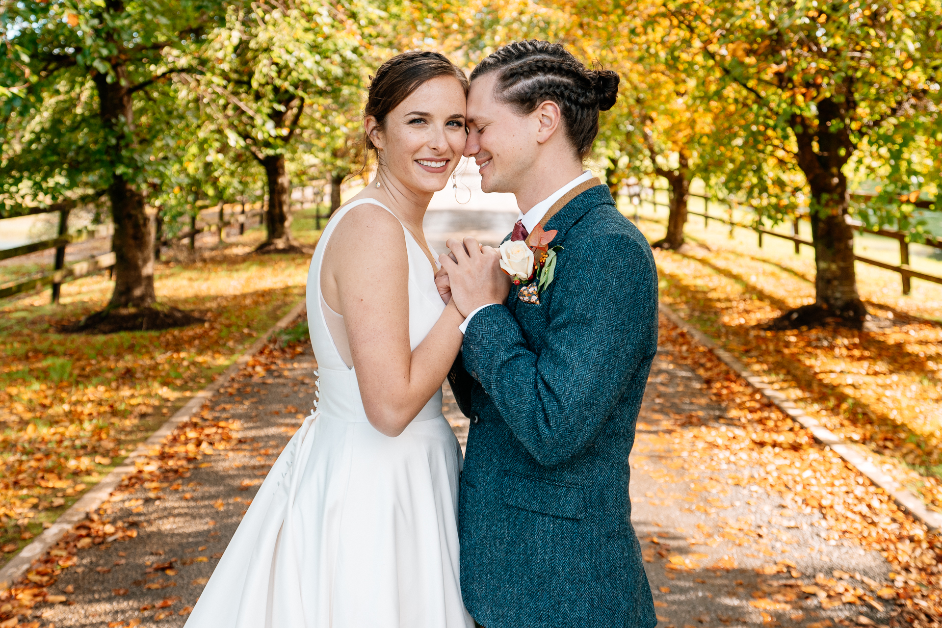 A man and woman posing for a picture