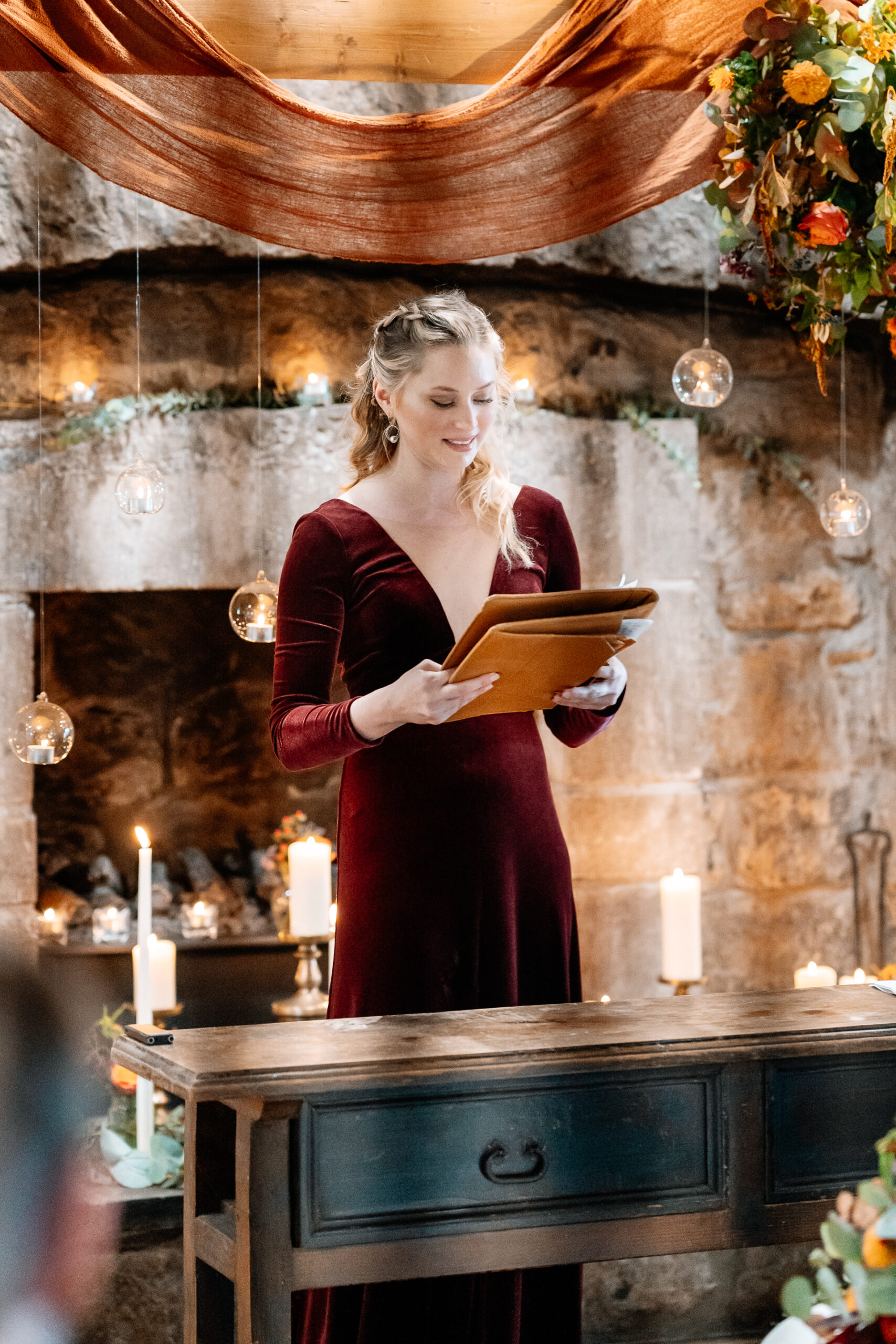 Indoor Ceremony In Cloughan Castle Wedding