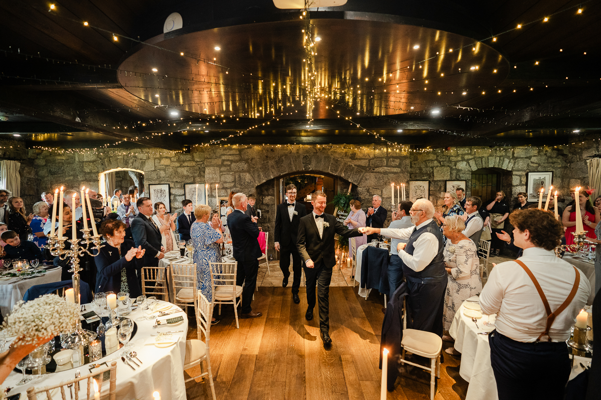 A group of people at a wedding