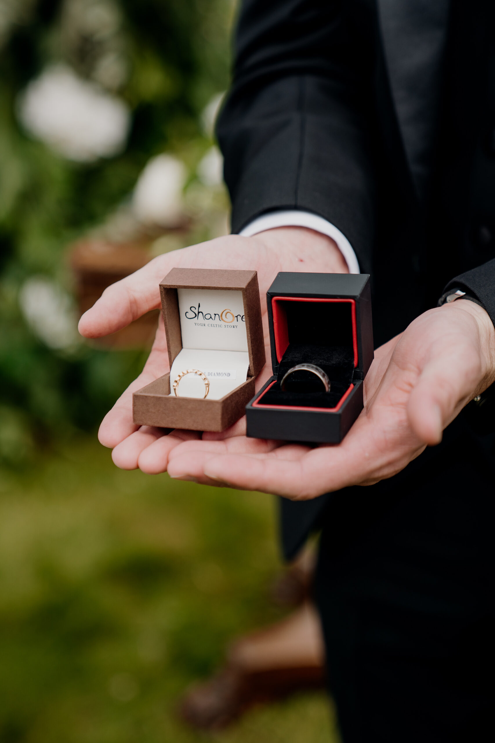 A person holding a box