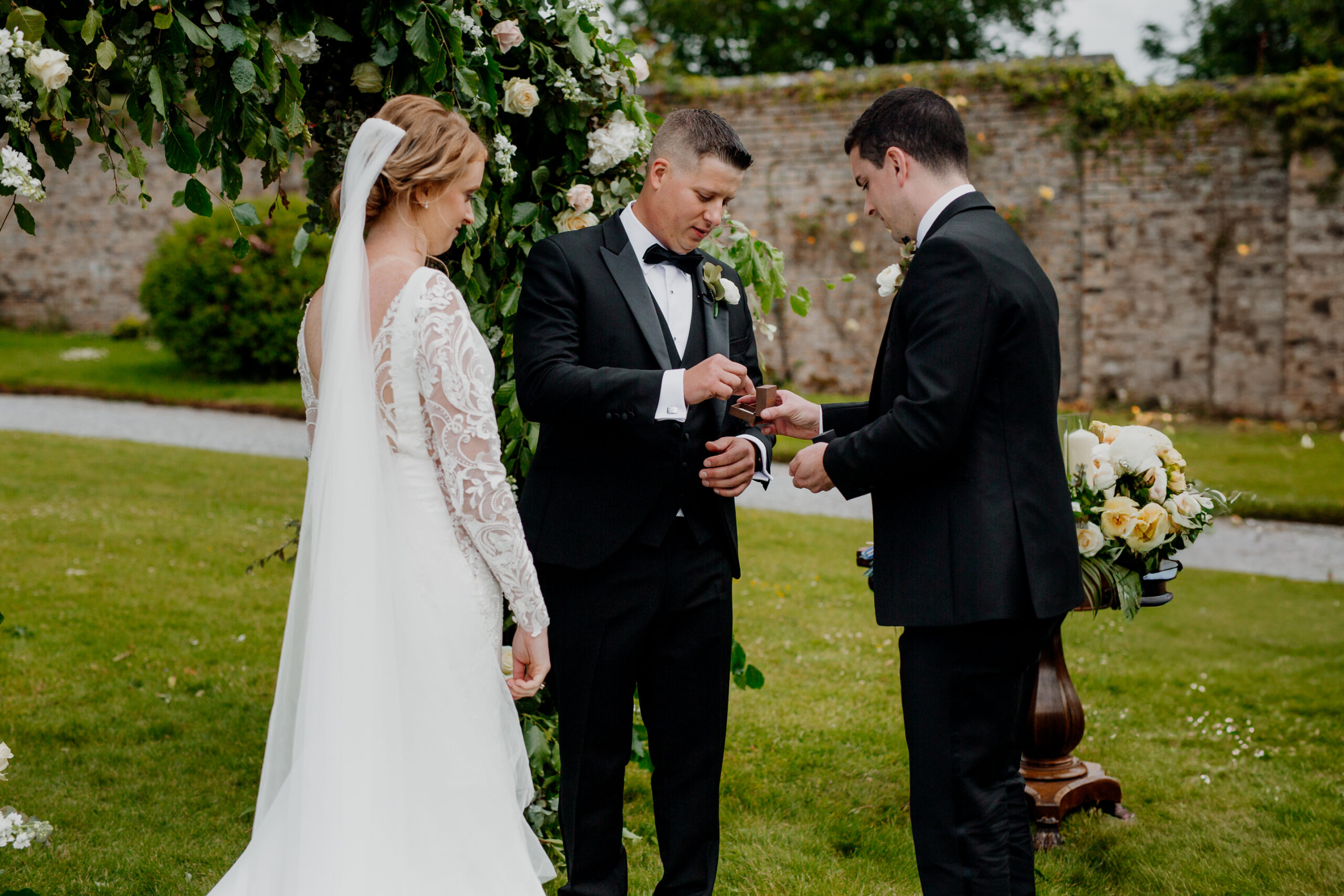 A group of people in wedding attire