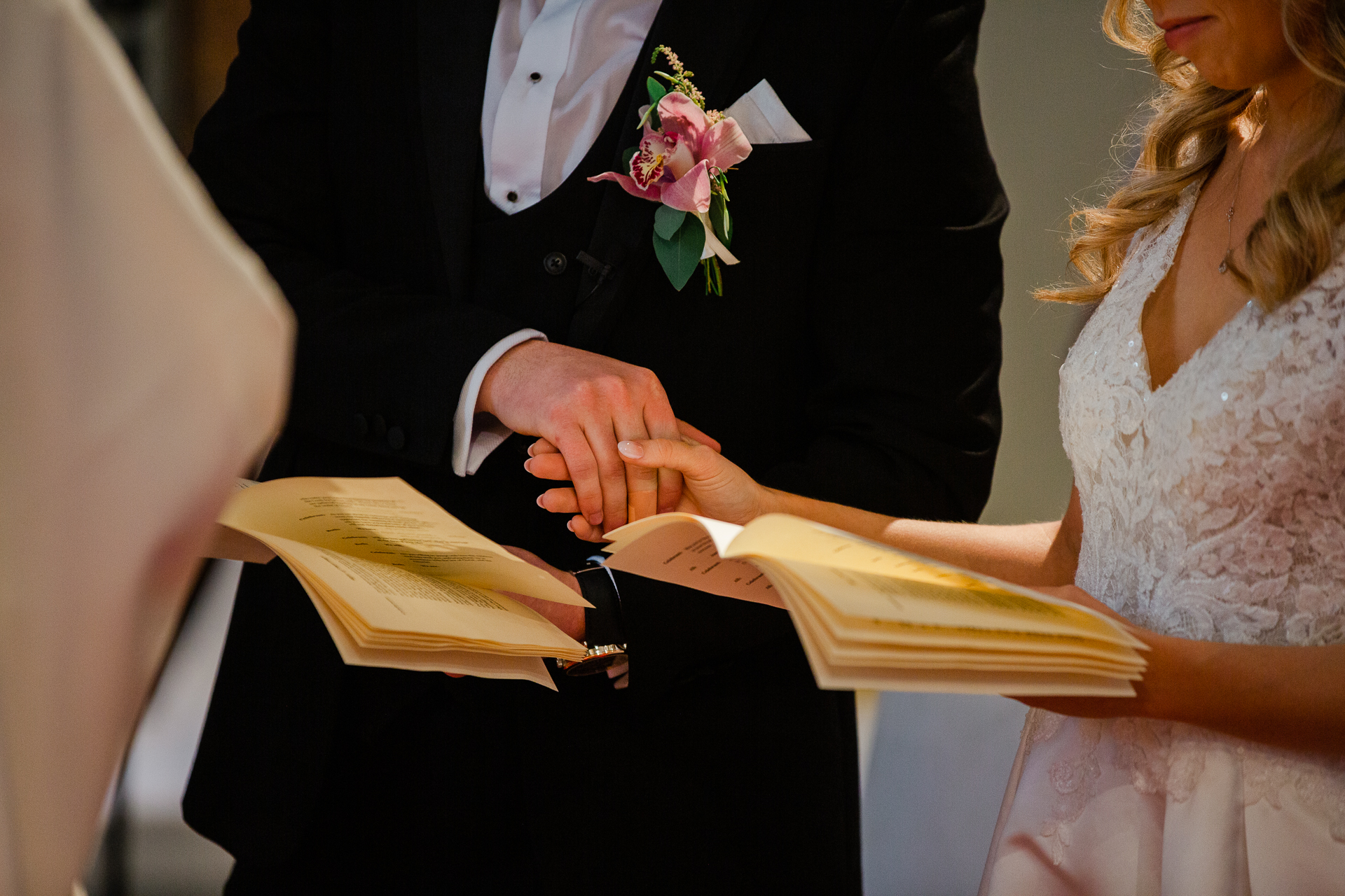 A man and woman holding hands