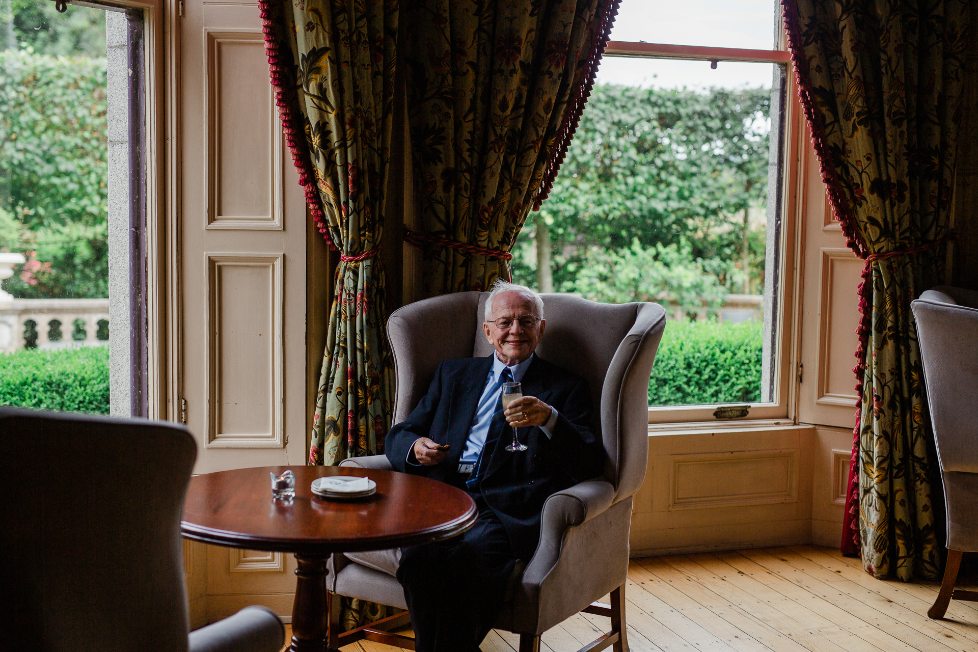 A person sitting in a chair