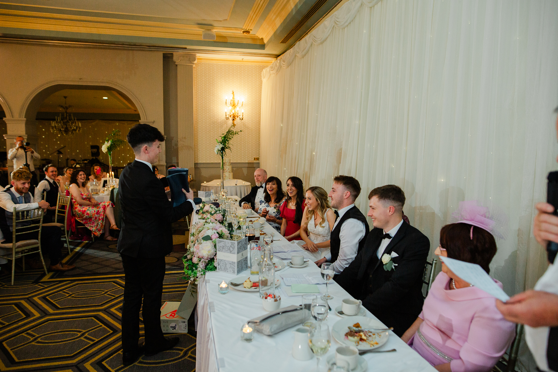 A group of people at a wedding