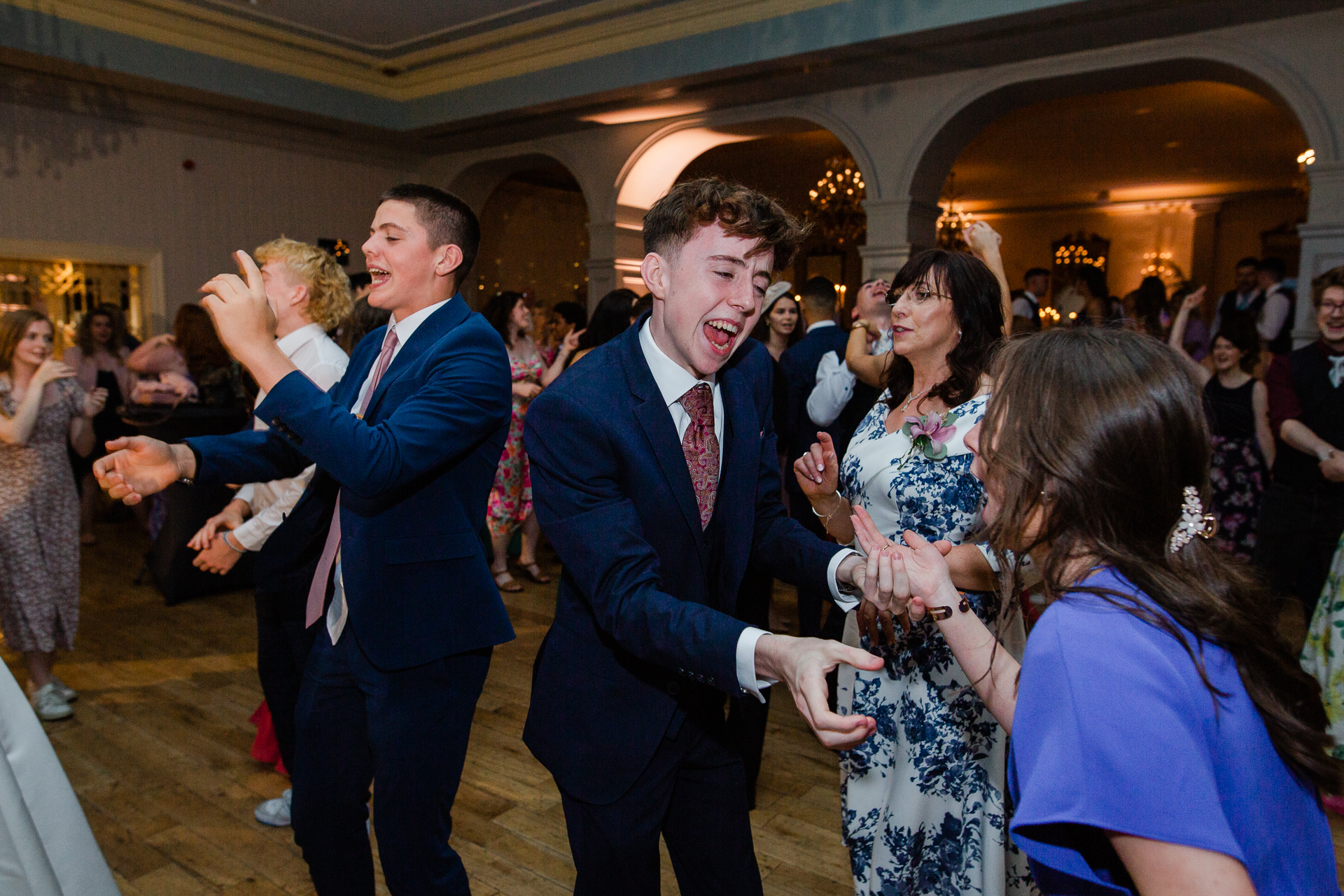 A group of people dancing