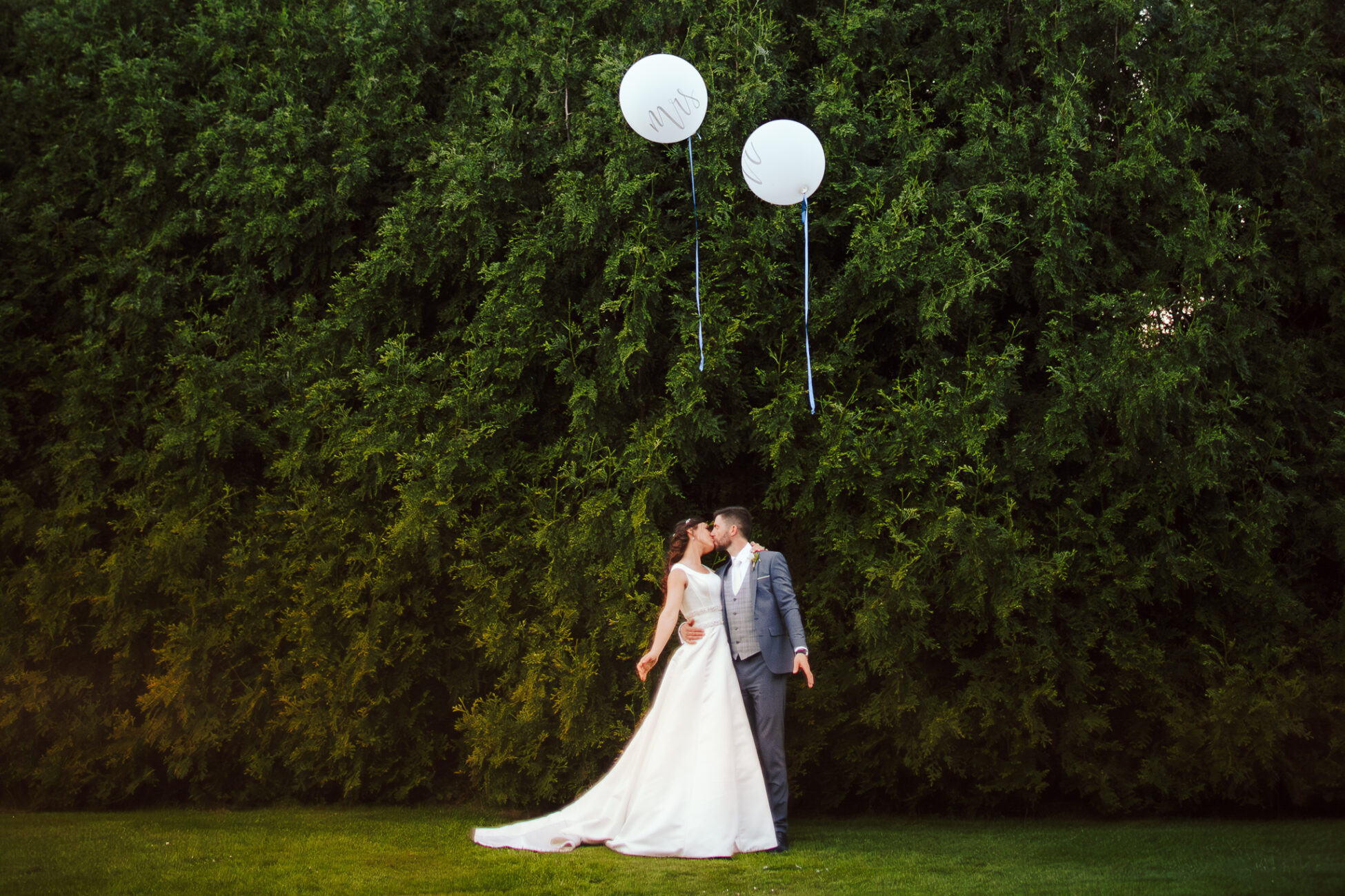 A man and woman kissing