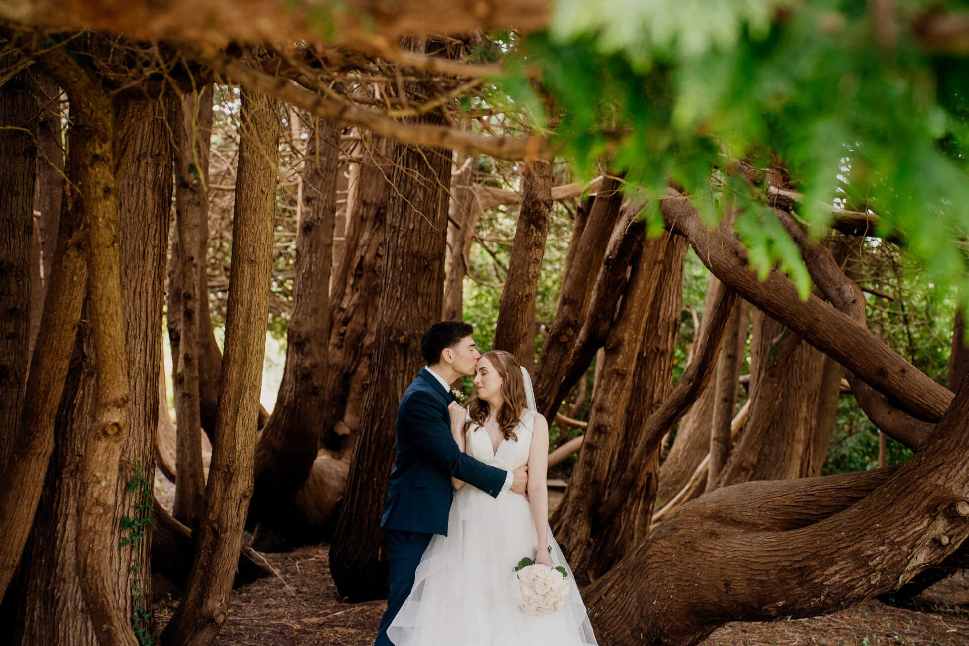 A man and woman kissing