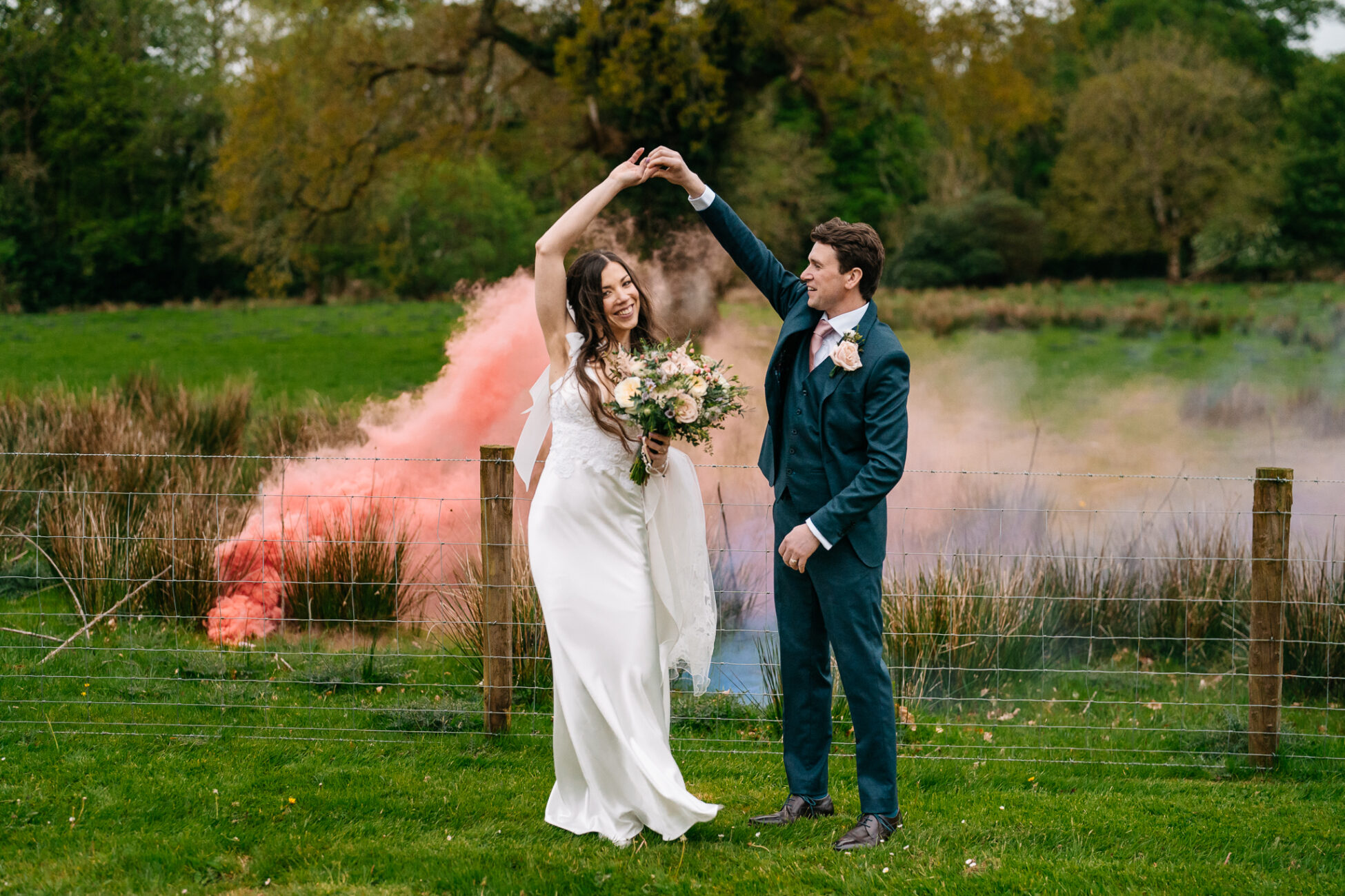 A man and woman posing for a picture