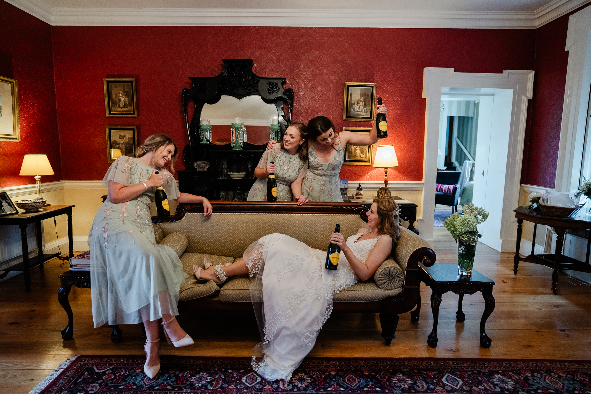 A group of women sitting on a couch