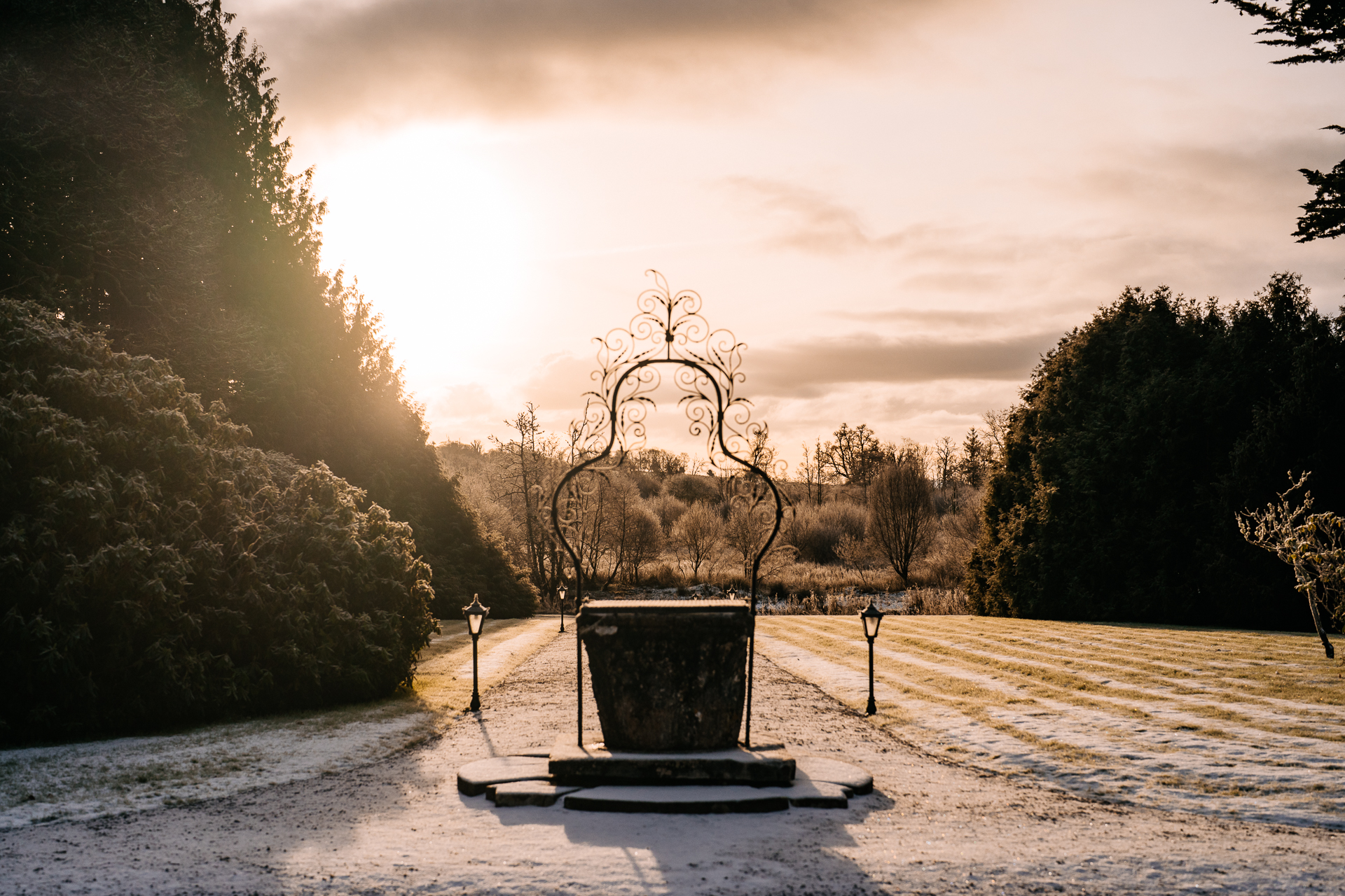 A fountain in a park