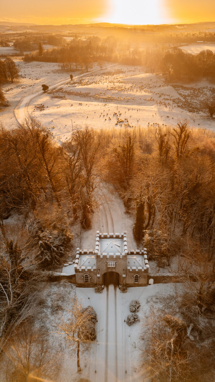 A train on a snowy track