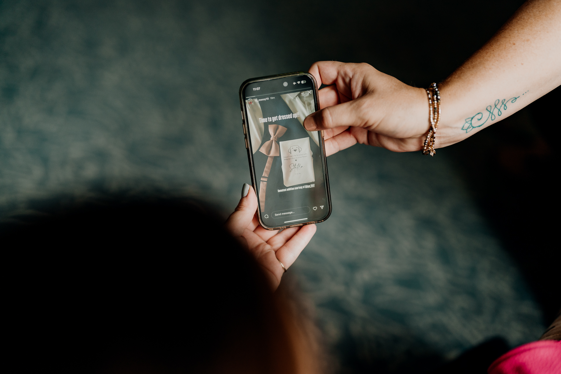 A person holding a cell phone