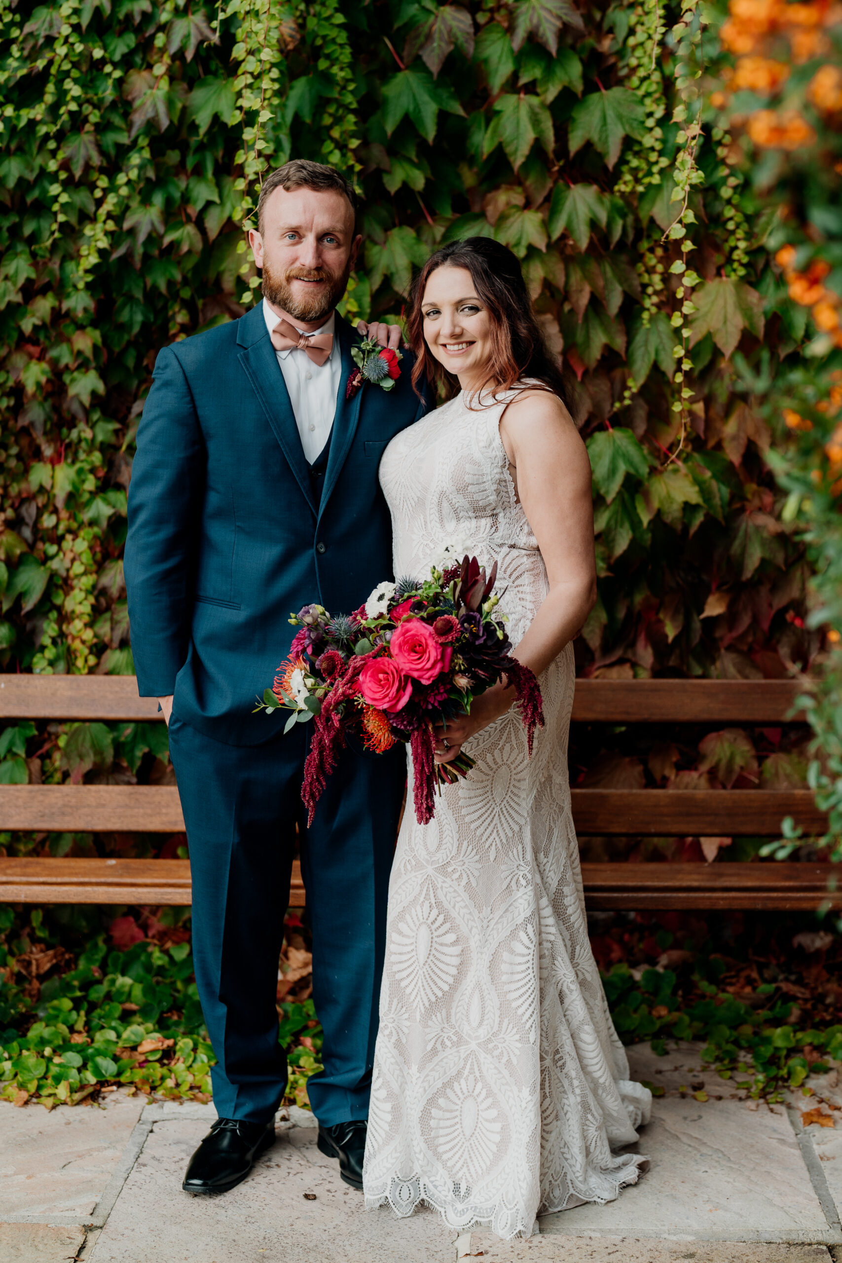 A man and woman posing for a picture