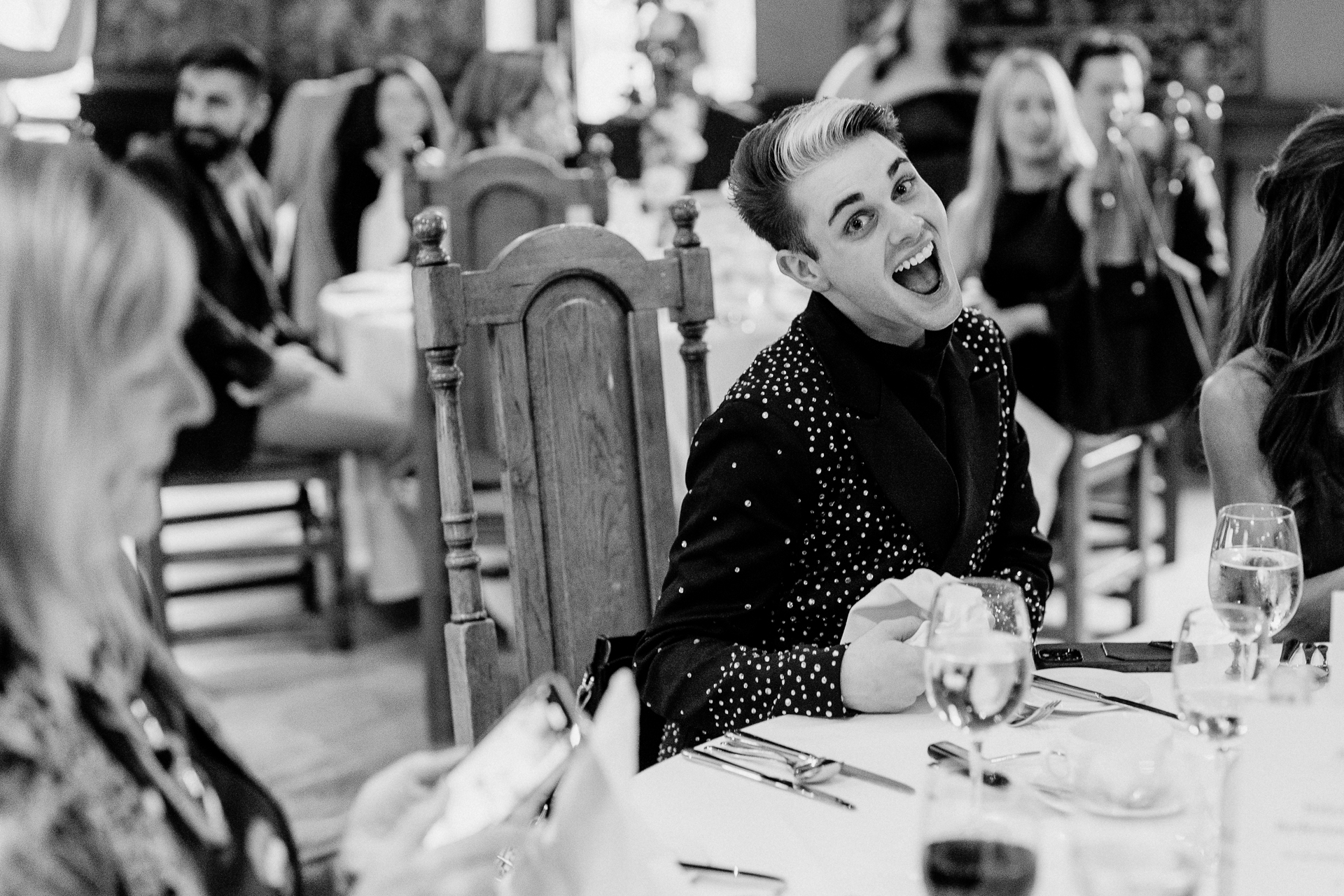 A woman sitting at a table