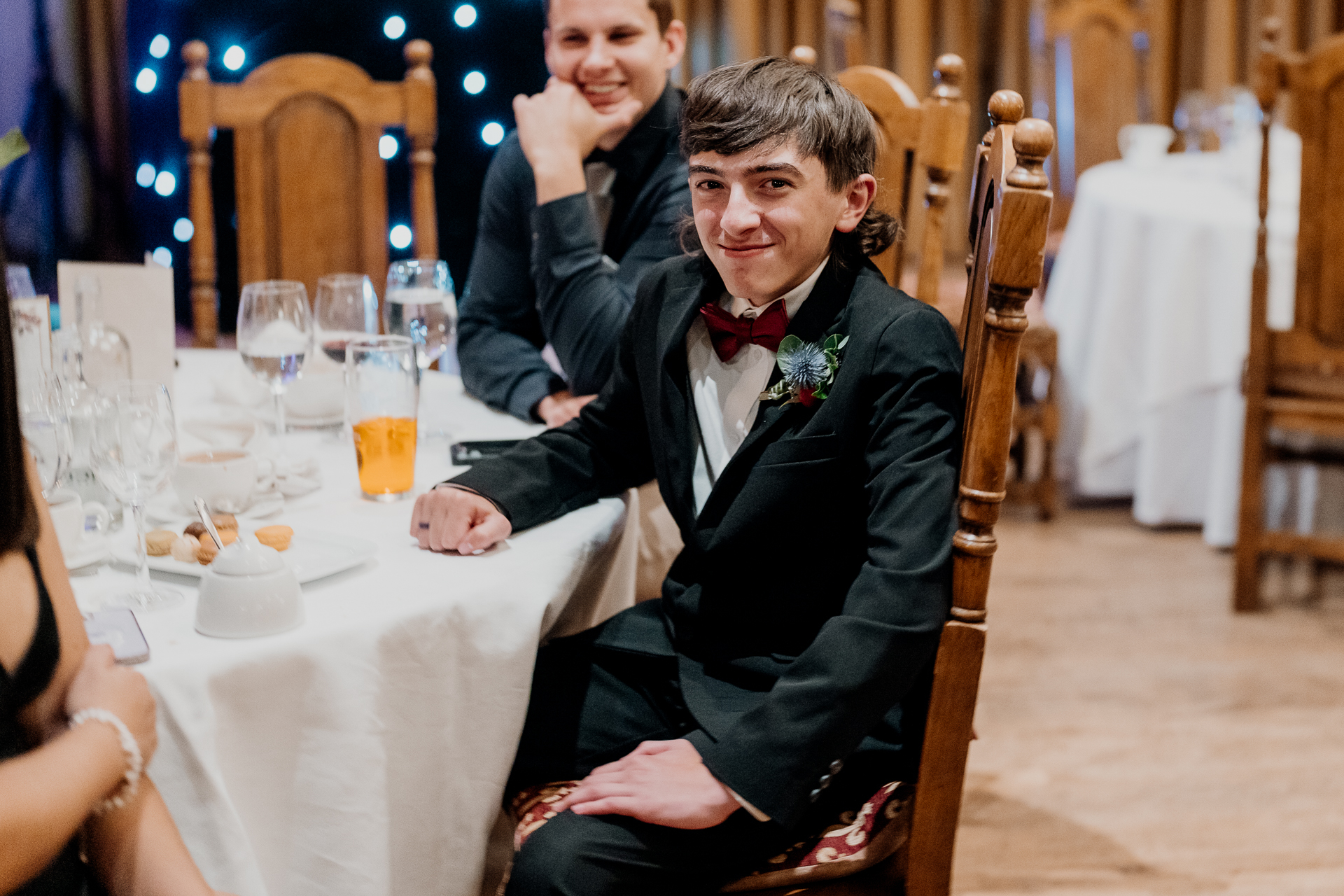 A person sitting at a table