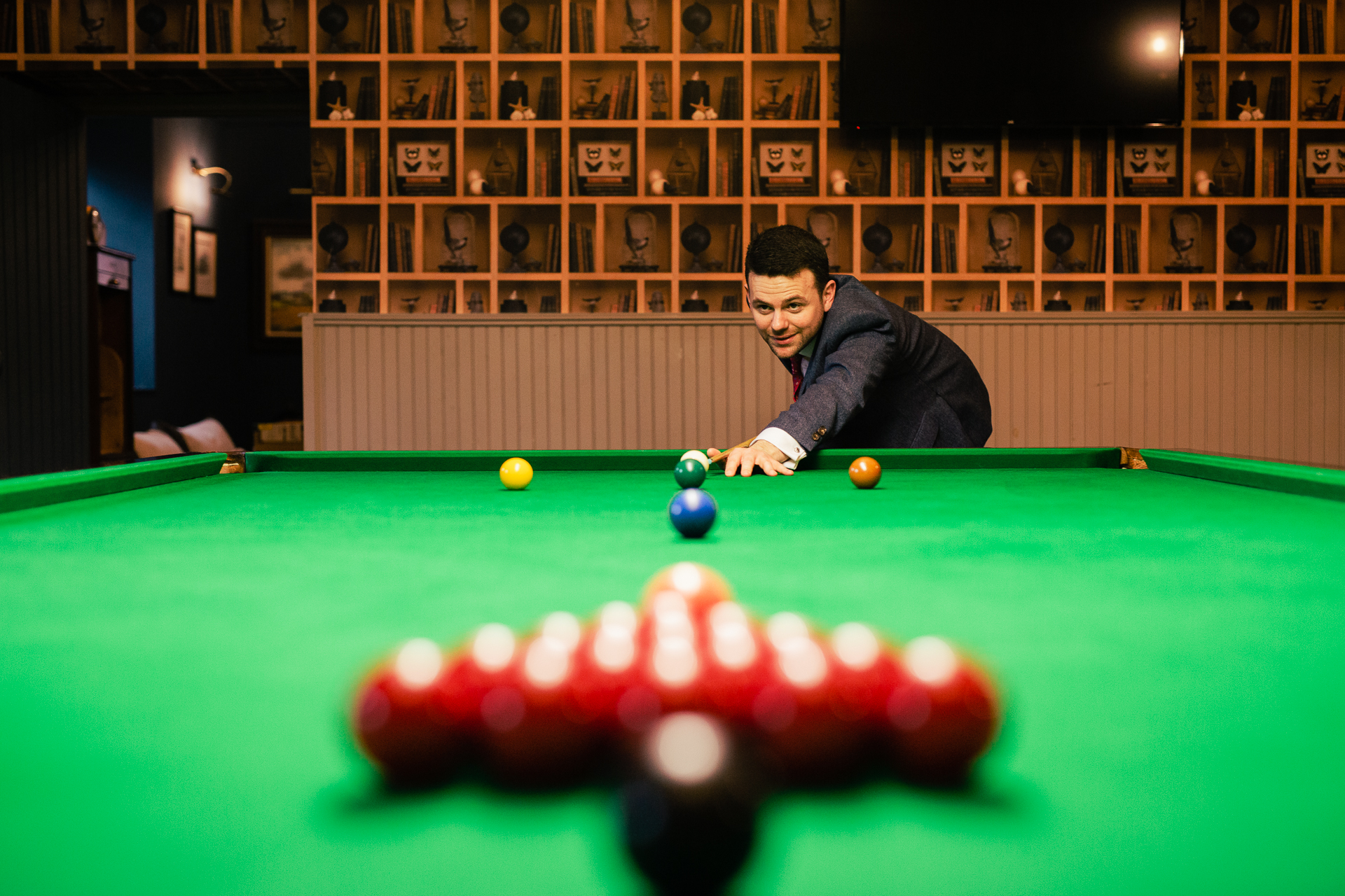 A person playing pool