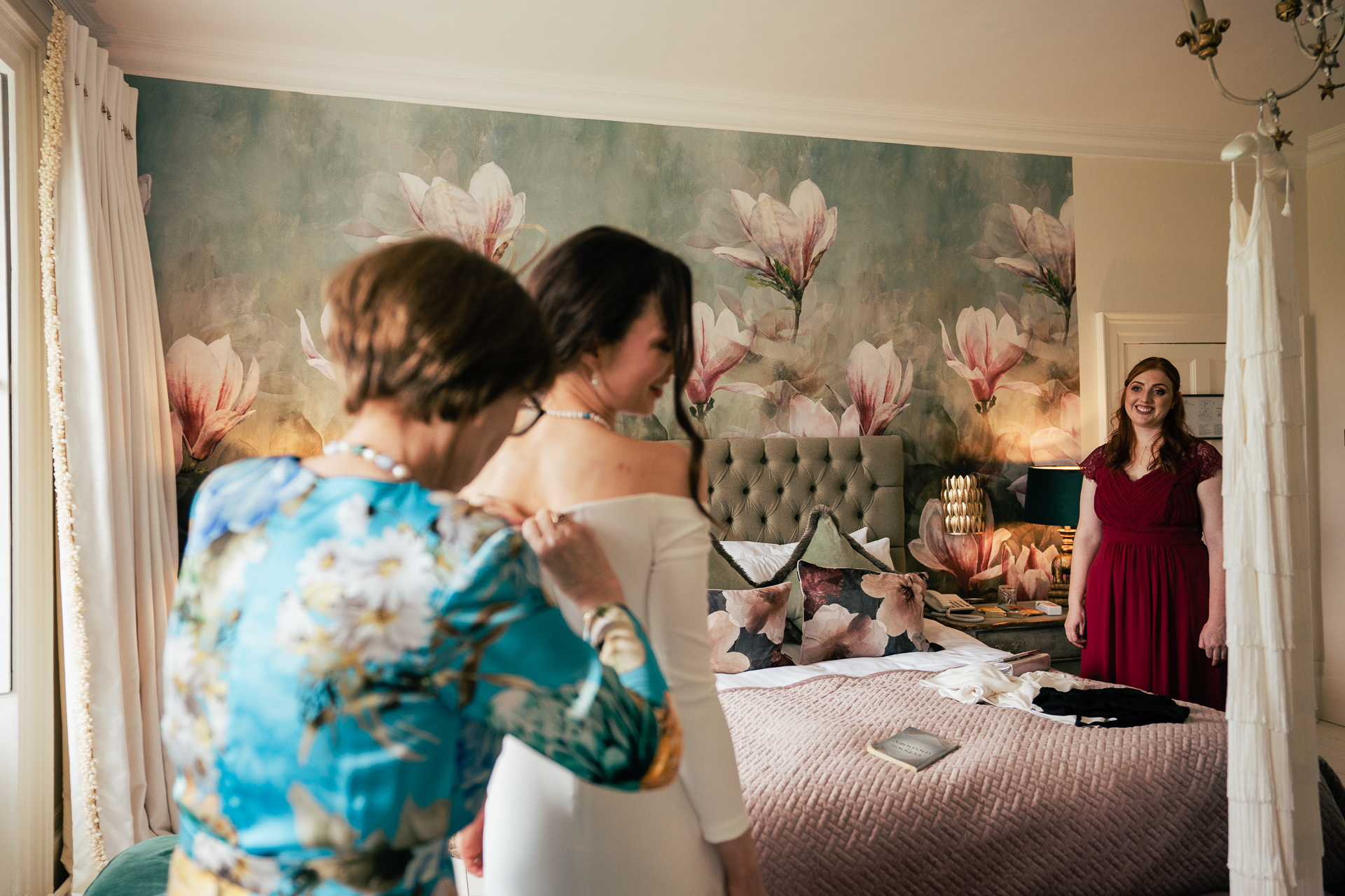 A group of women in a bedroom