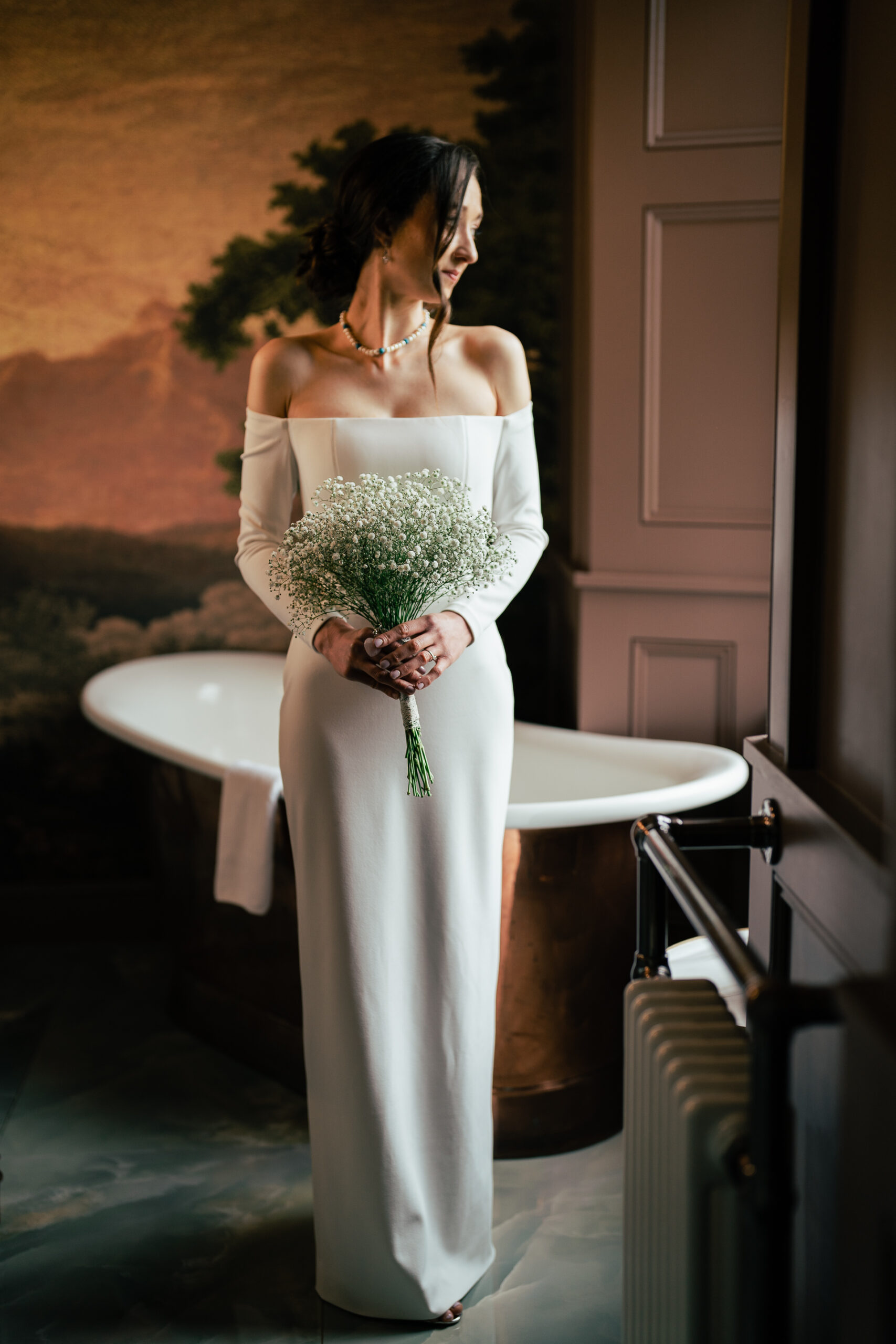 A woman in a wedding dress