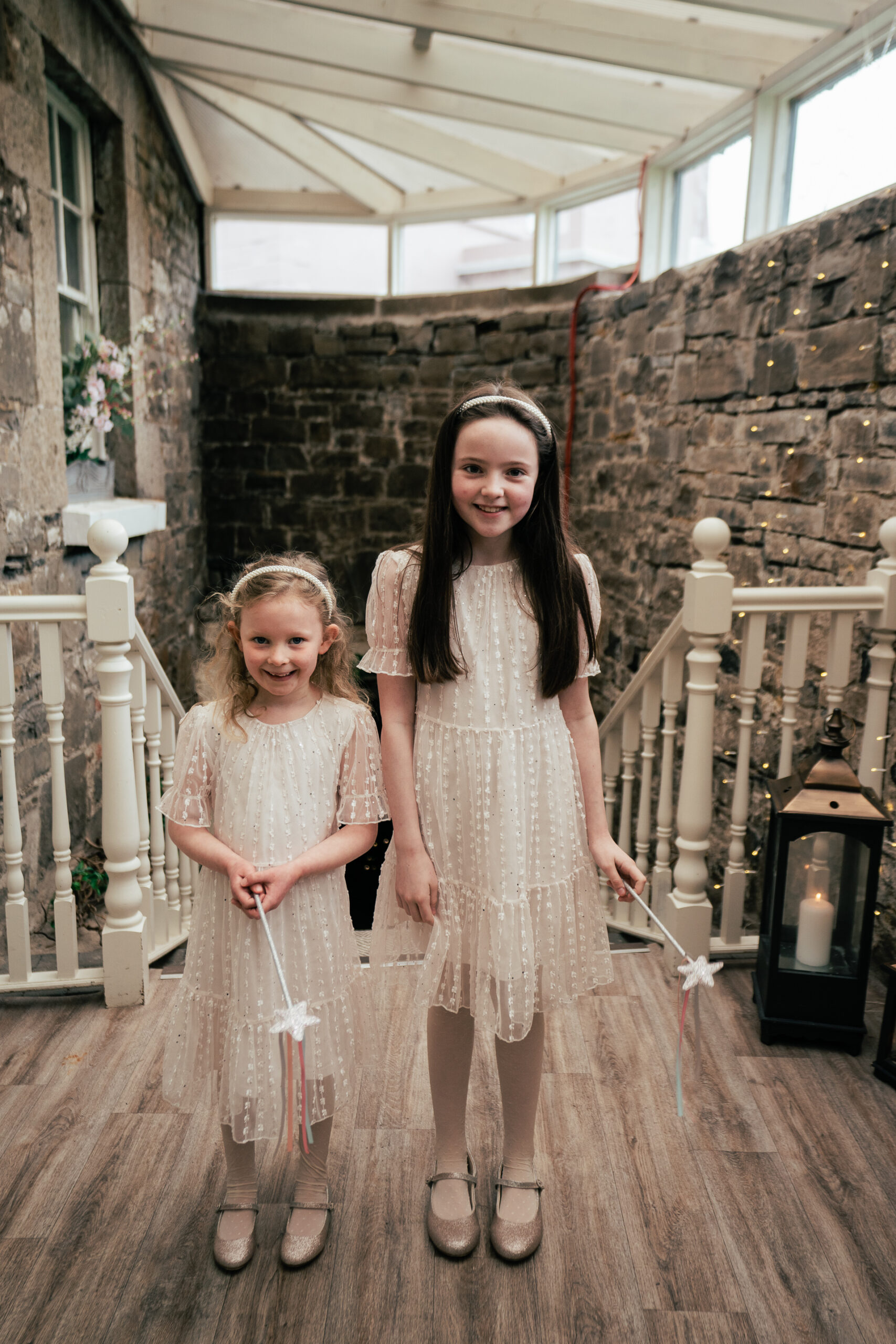 Two girls in dresses