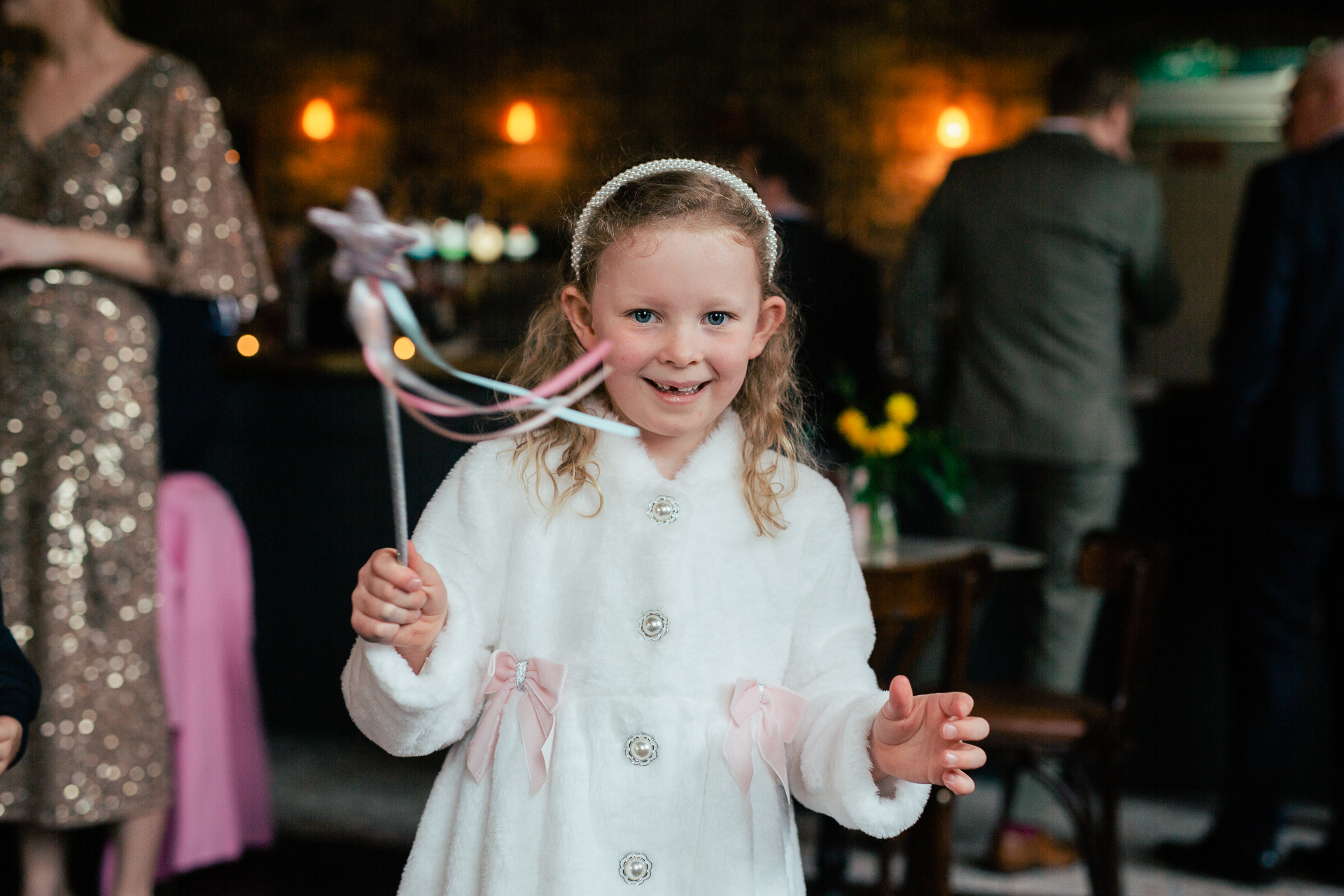 A girl holding a bow