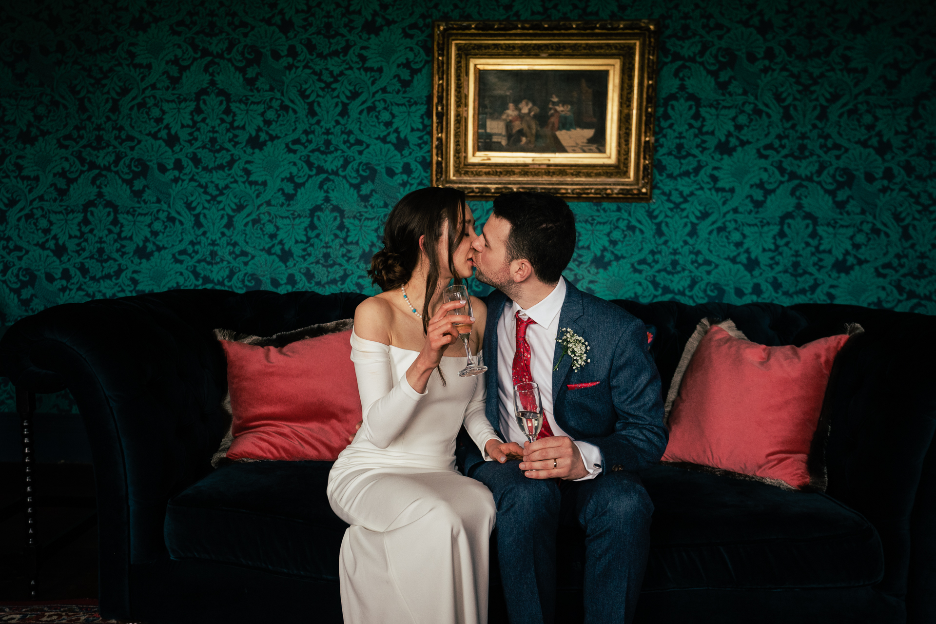 A man and woman kissing