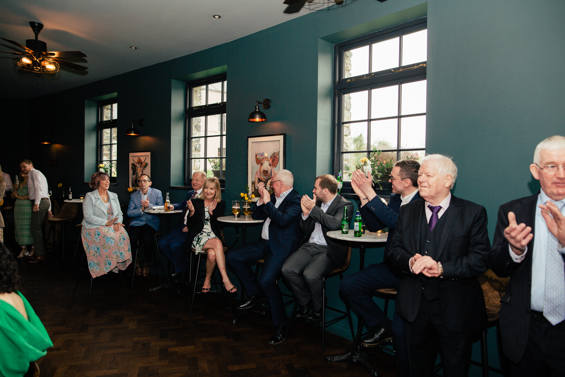 A group of people in a room