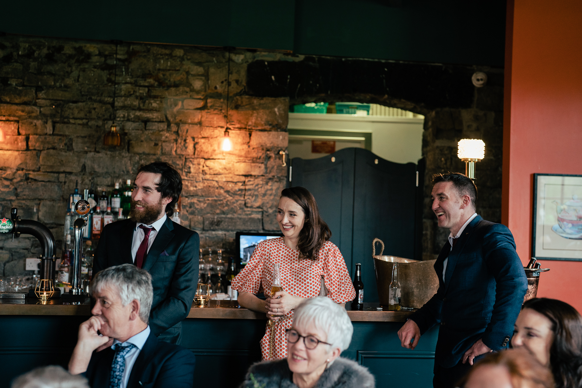 A group of people sitting at a table