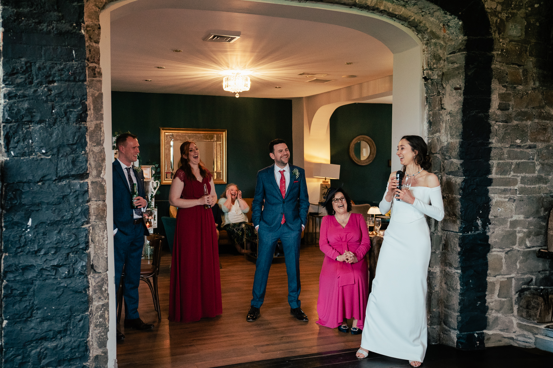 A group of people in formal wear