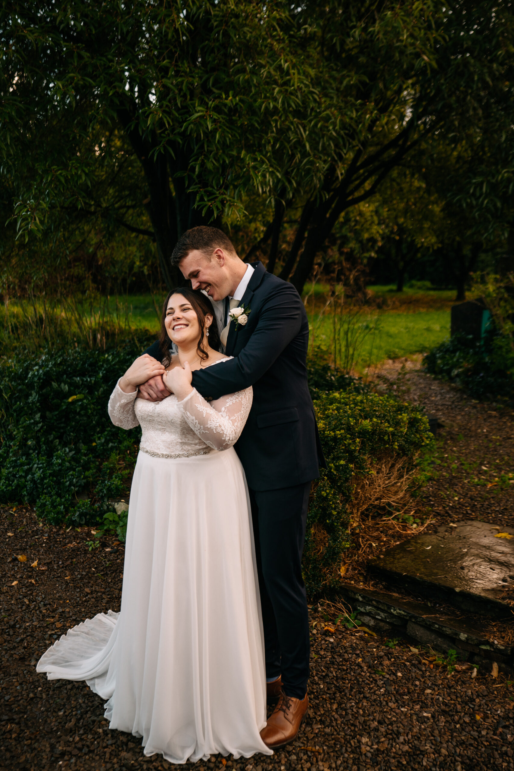 A man and woman posing for a picture