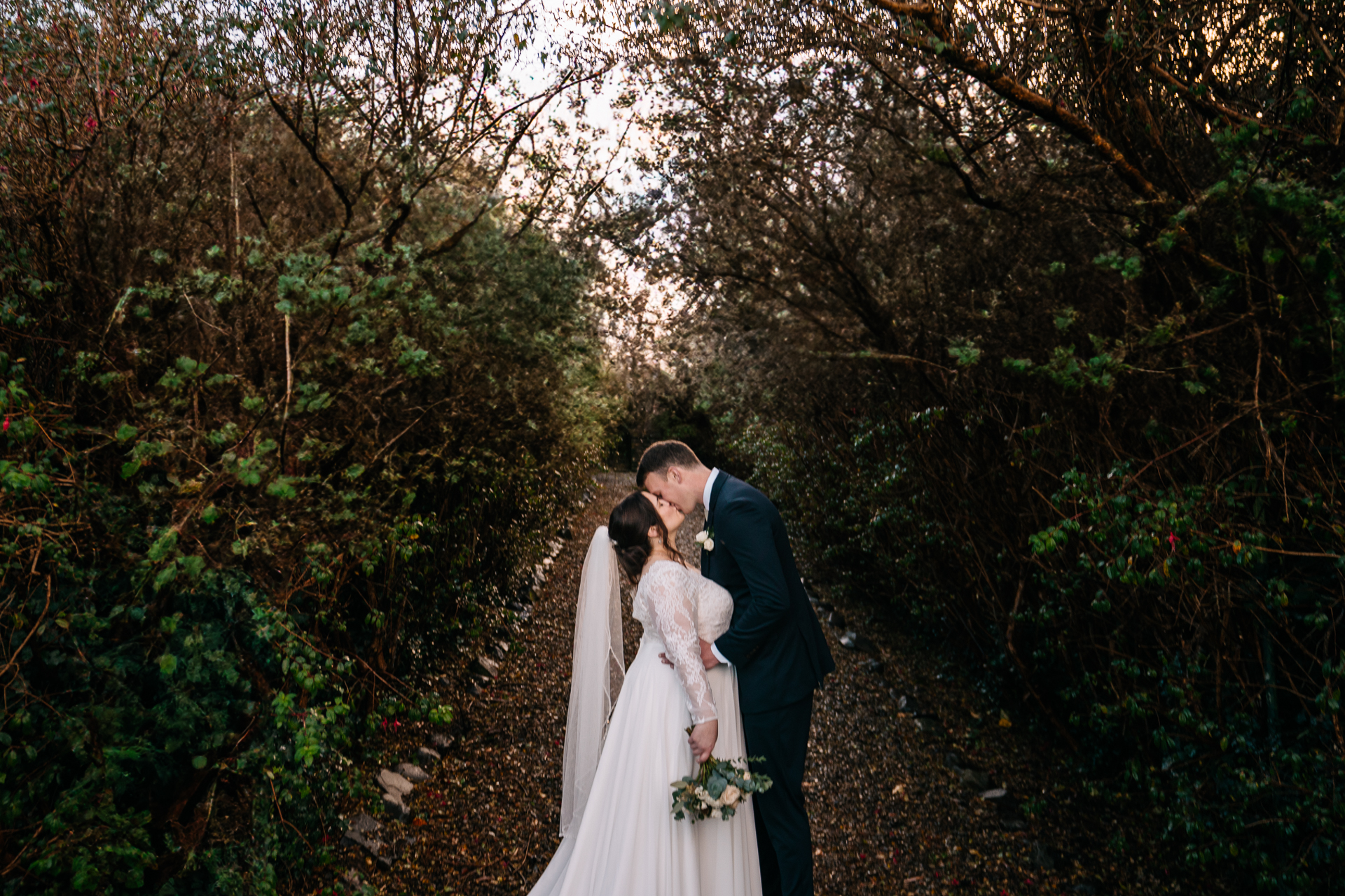 A man and woman kissing