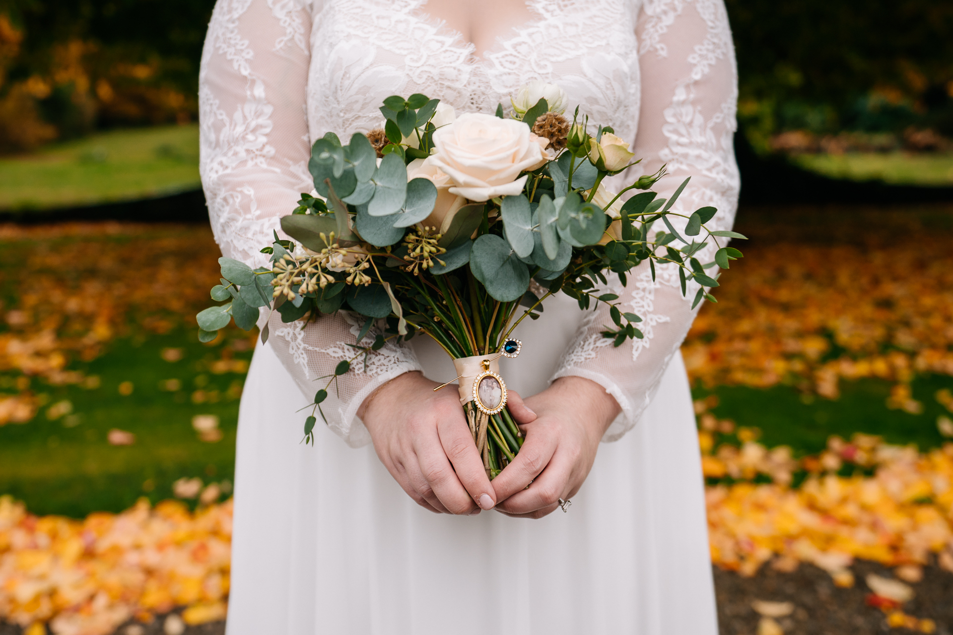 A person holding a bouquet of flowers