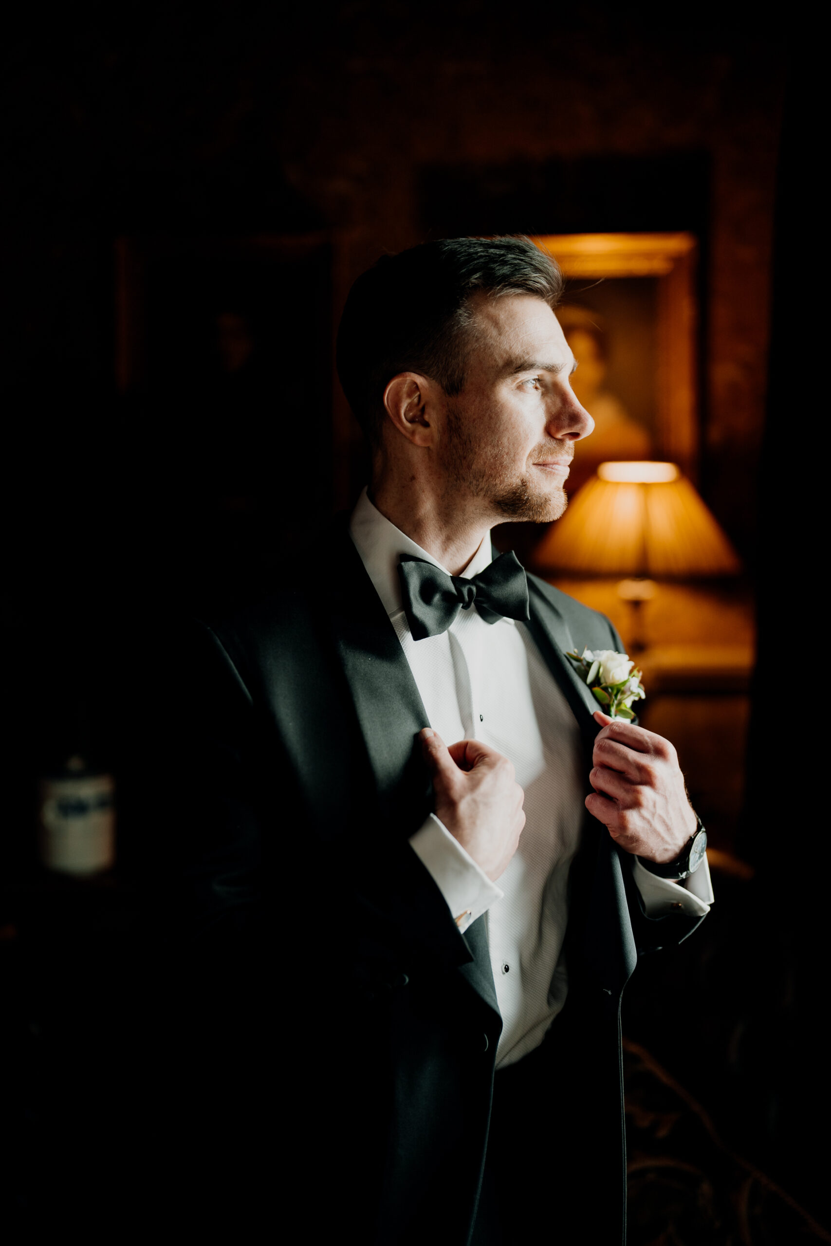 A man in a tuxedo