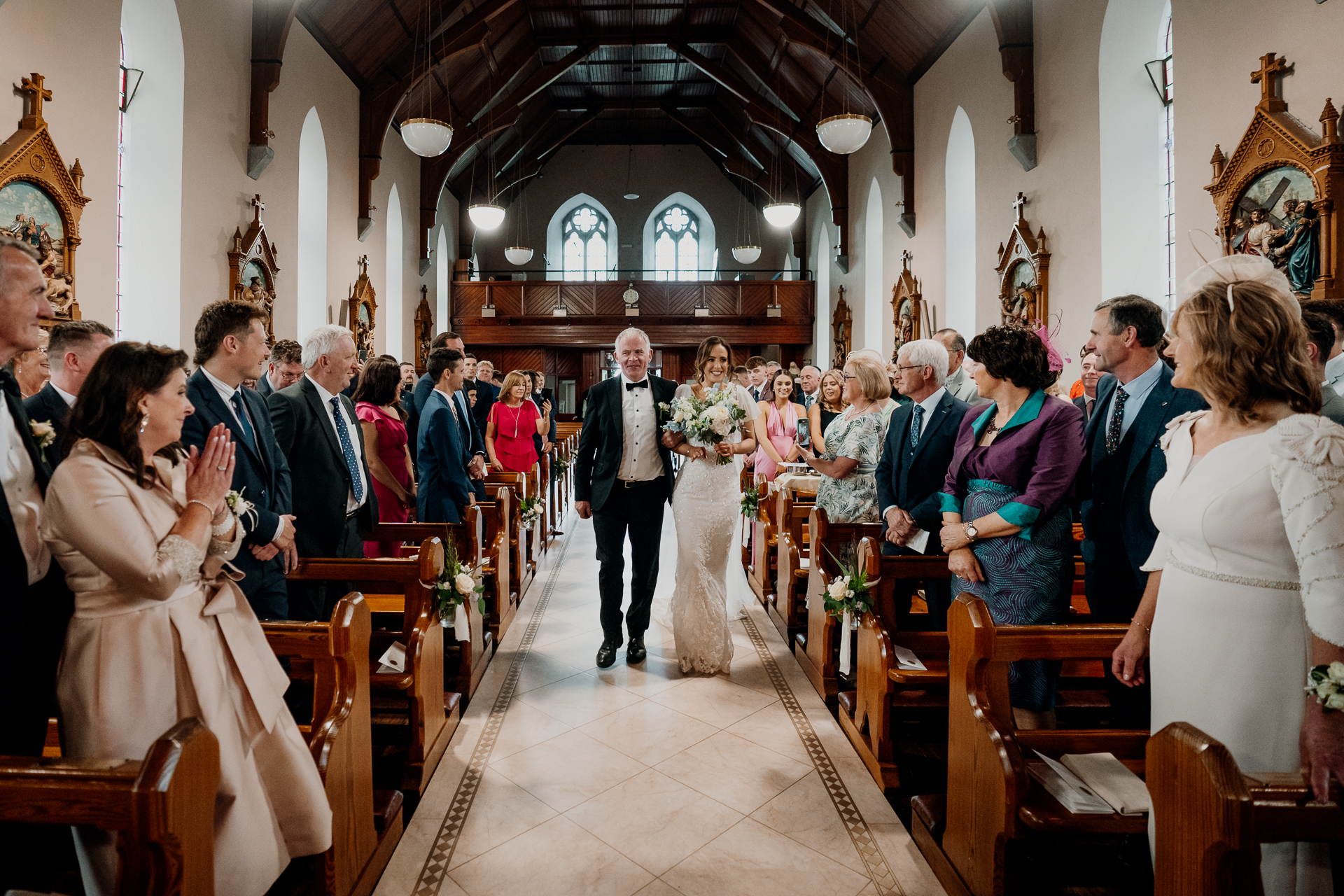 A group of people in a church