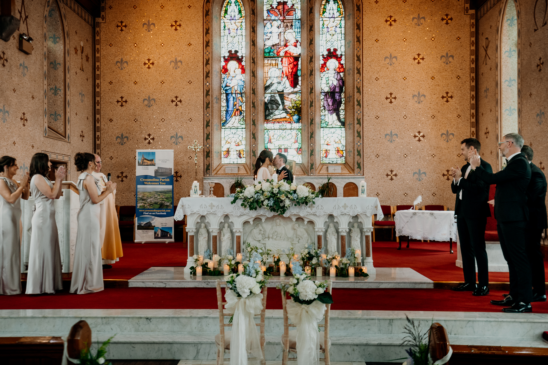 A group of people in a church