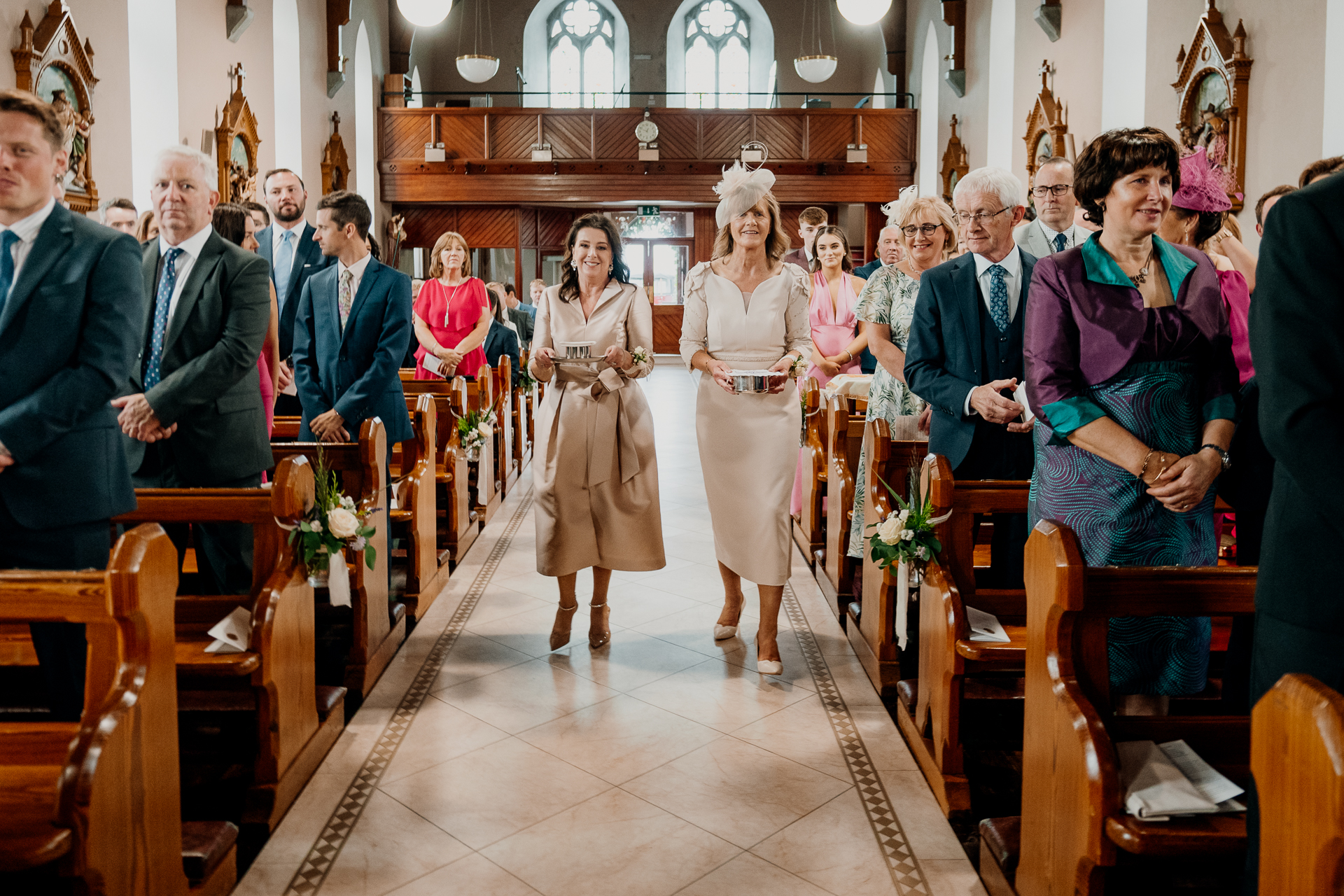 A group of people in a church