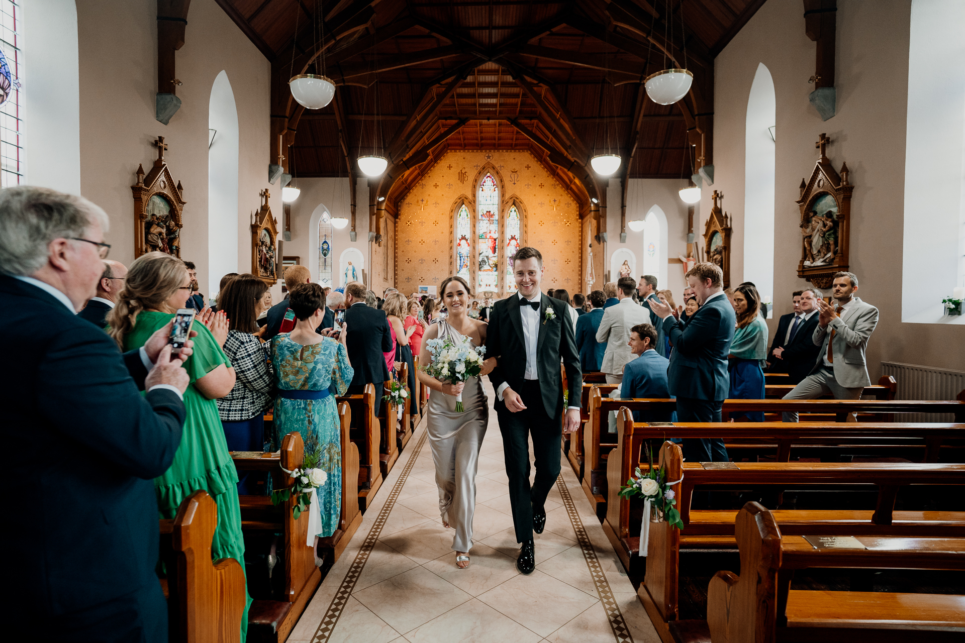 A group of people in a church