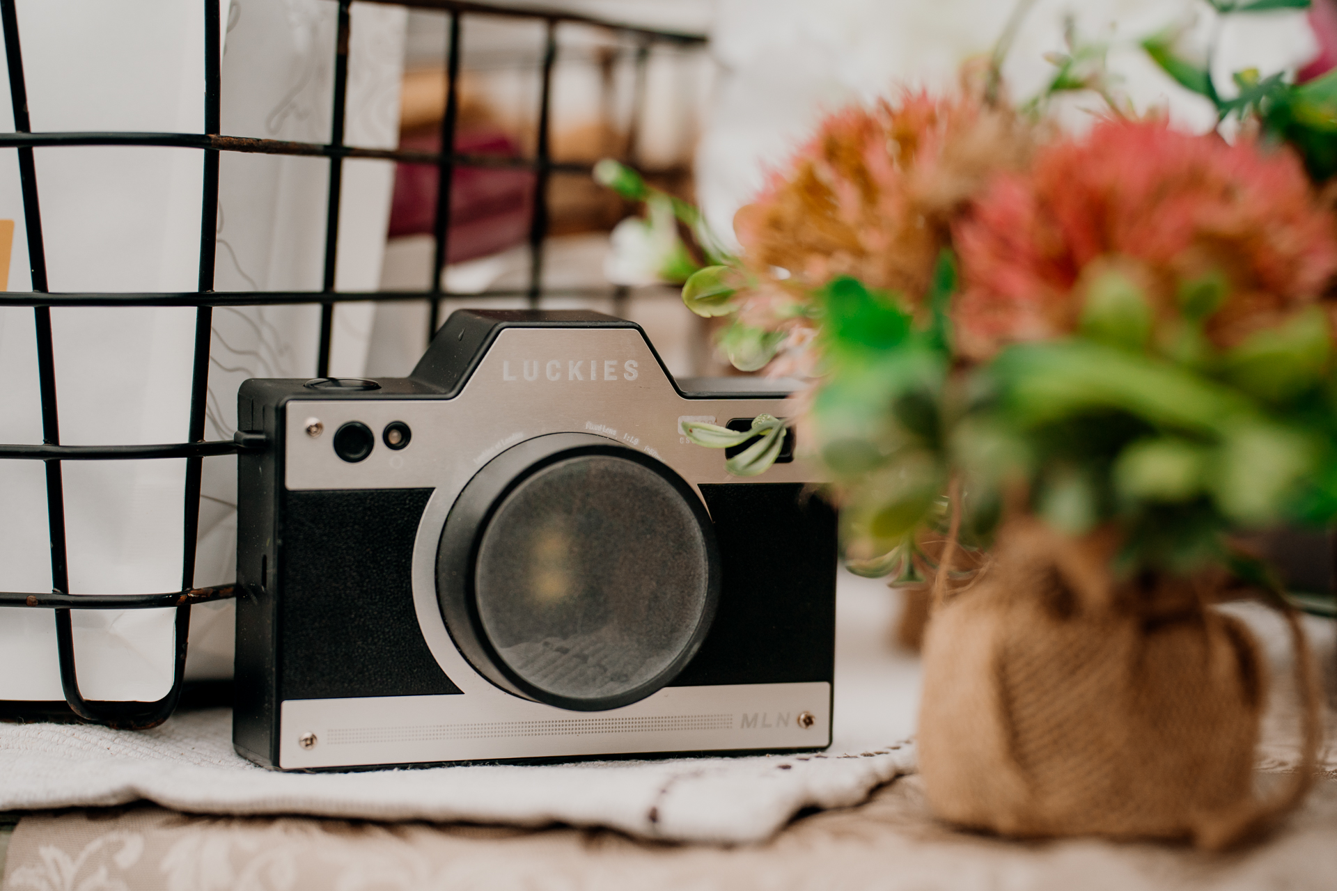 A camera in a cage