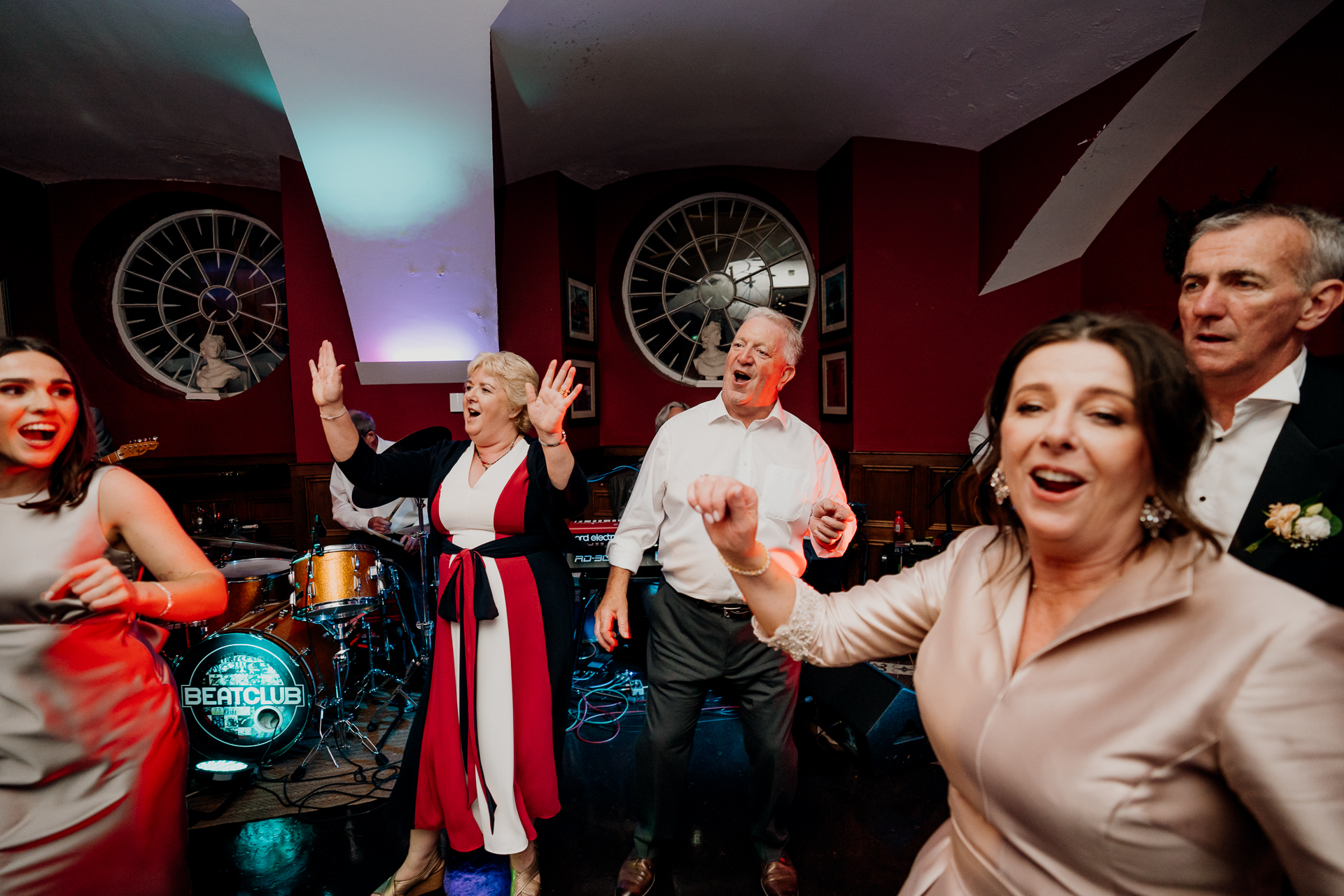 A group of people dancing