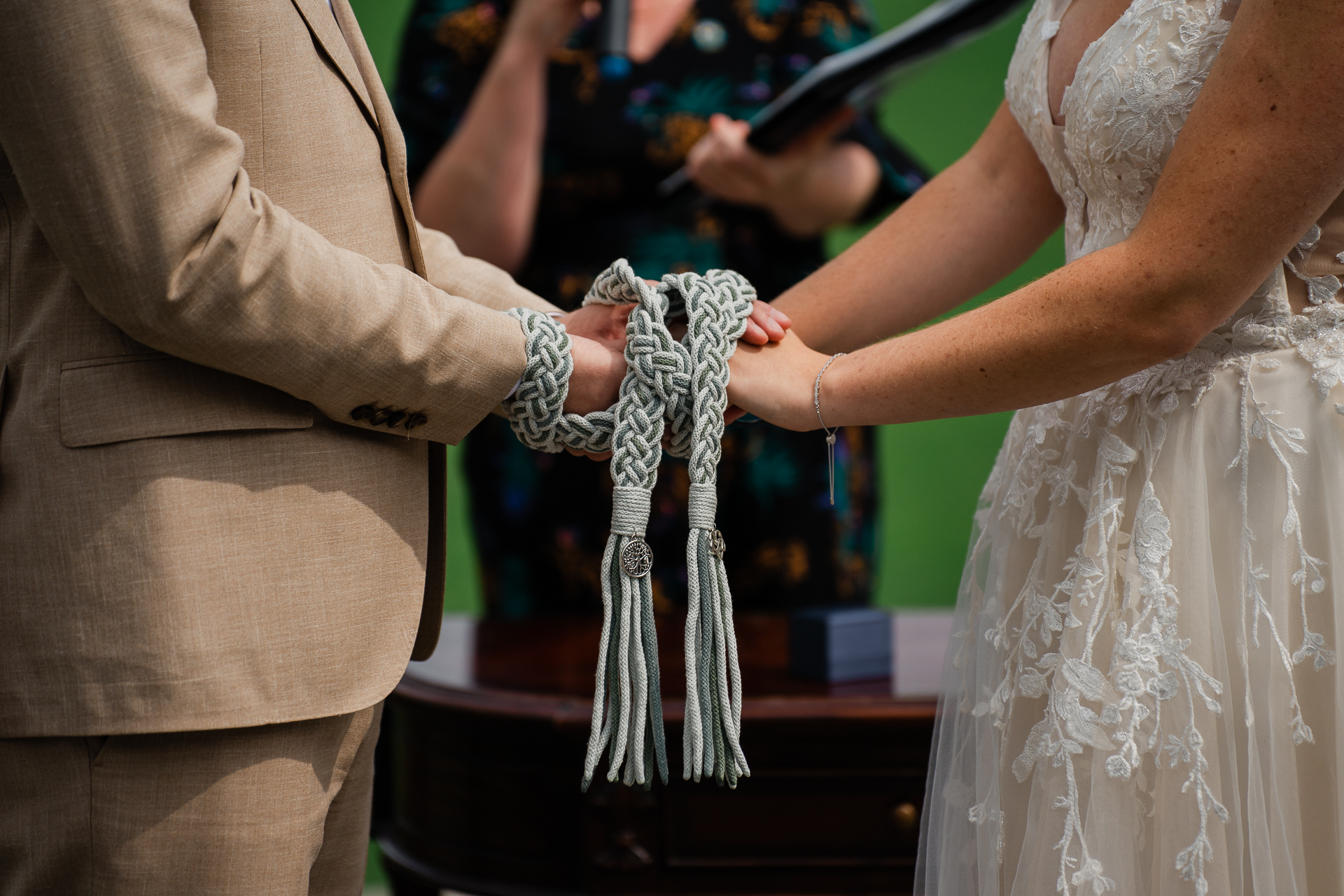 A man and woman holding hands