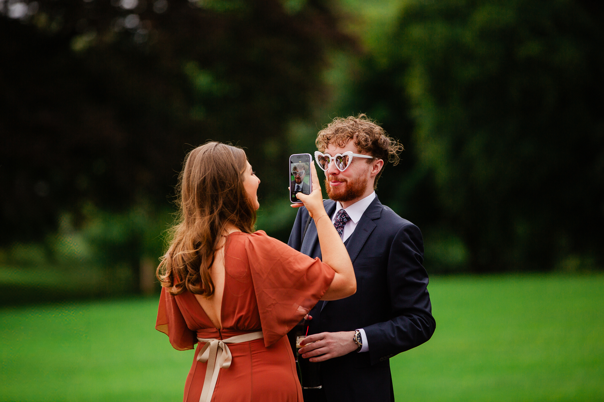 A man and woman taking a picture together