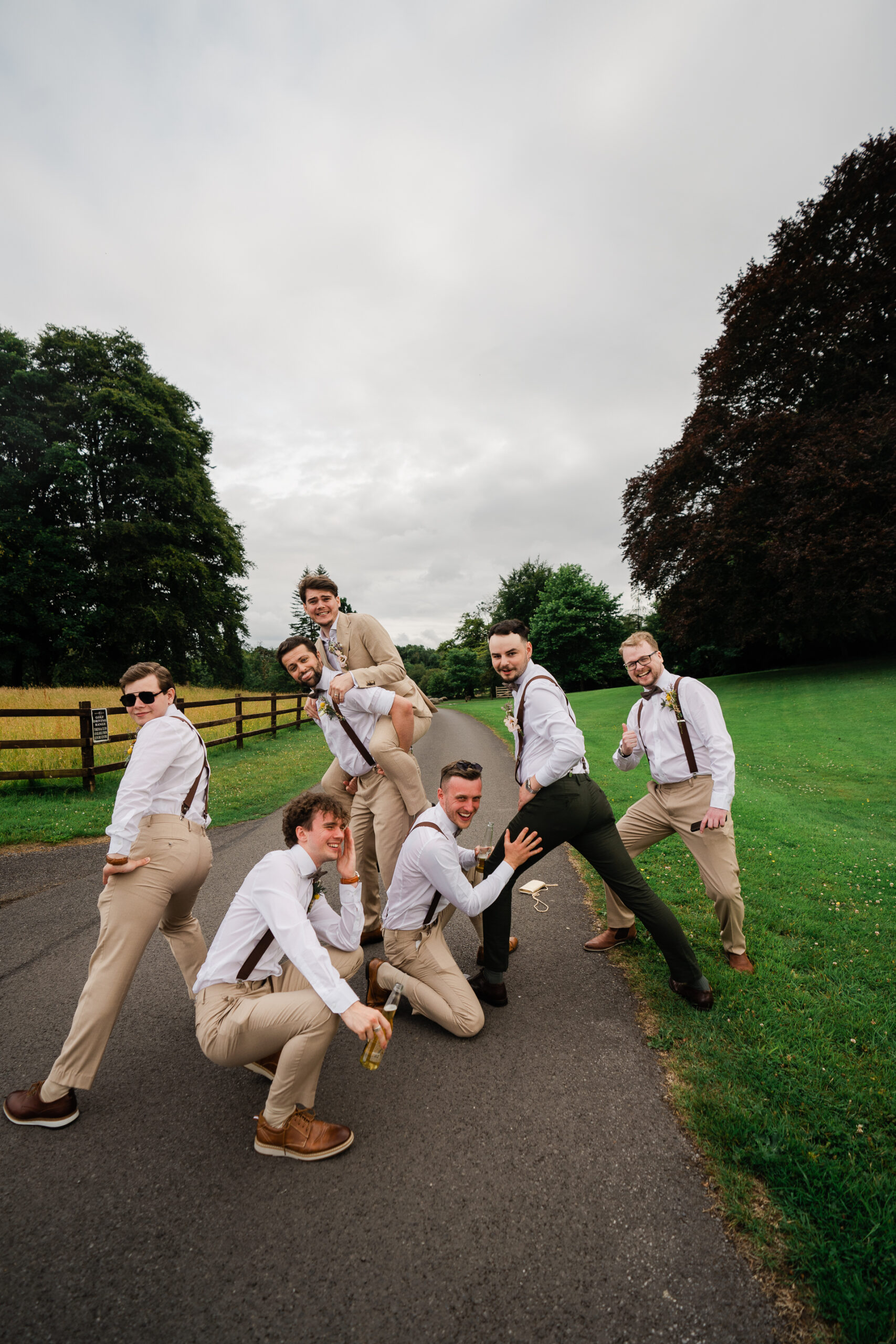 A group of men posing for a picture