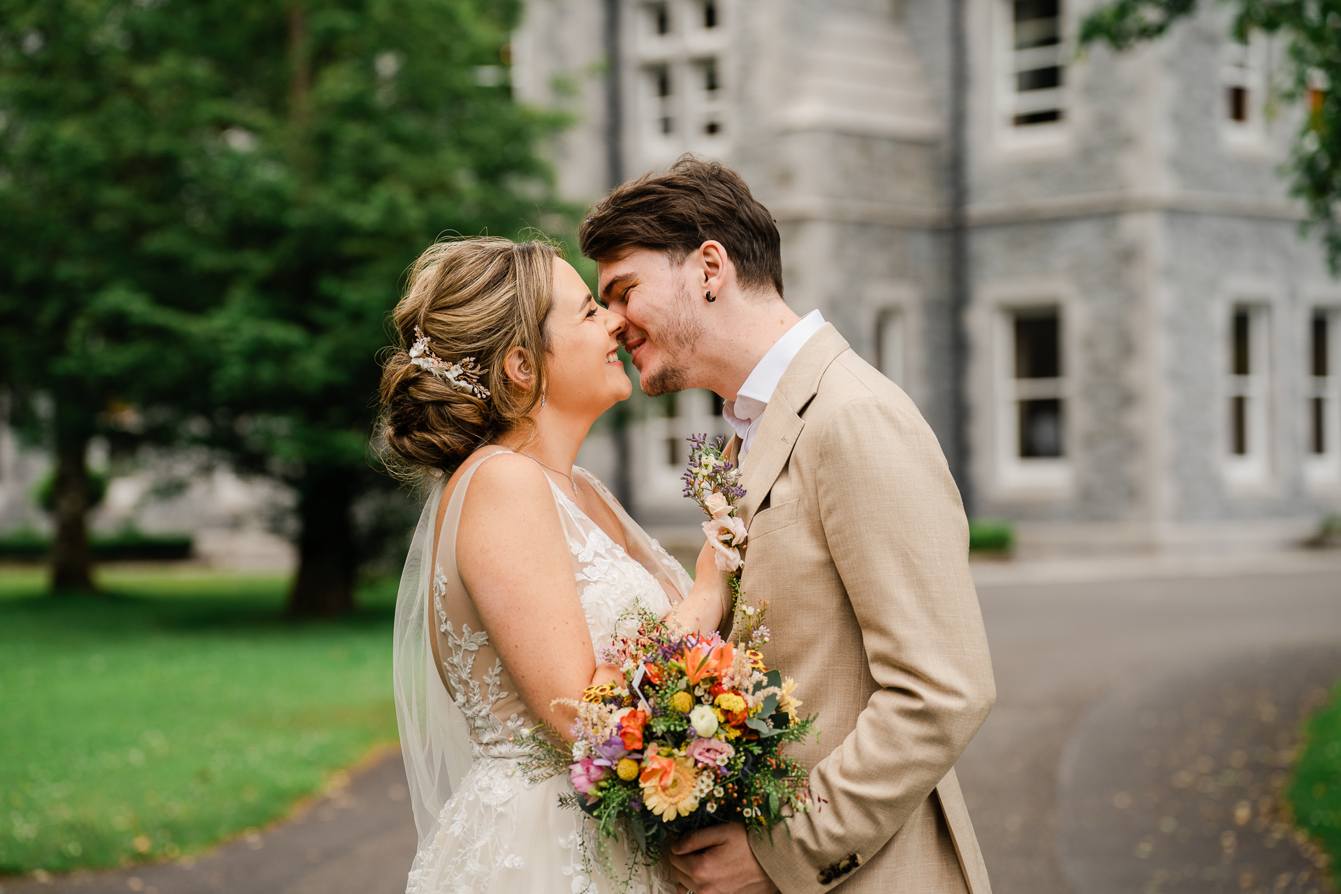 A man and woman kissing