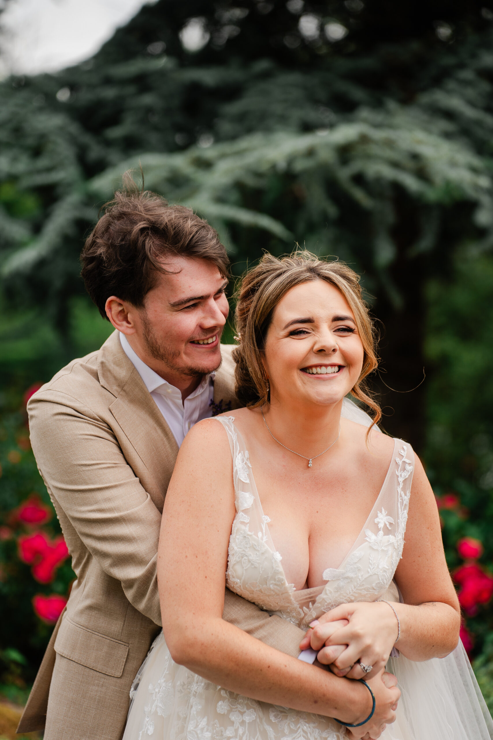 A man and woman posing for a picture