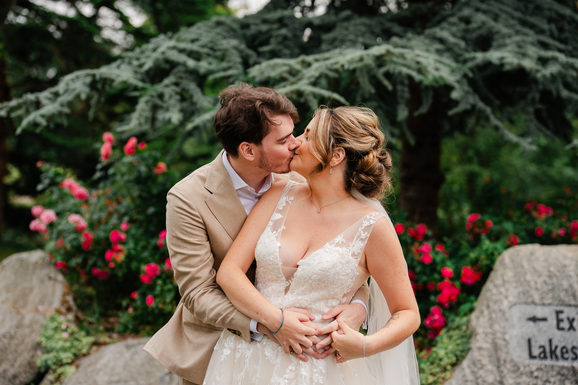 A man and woman kissing