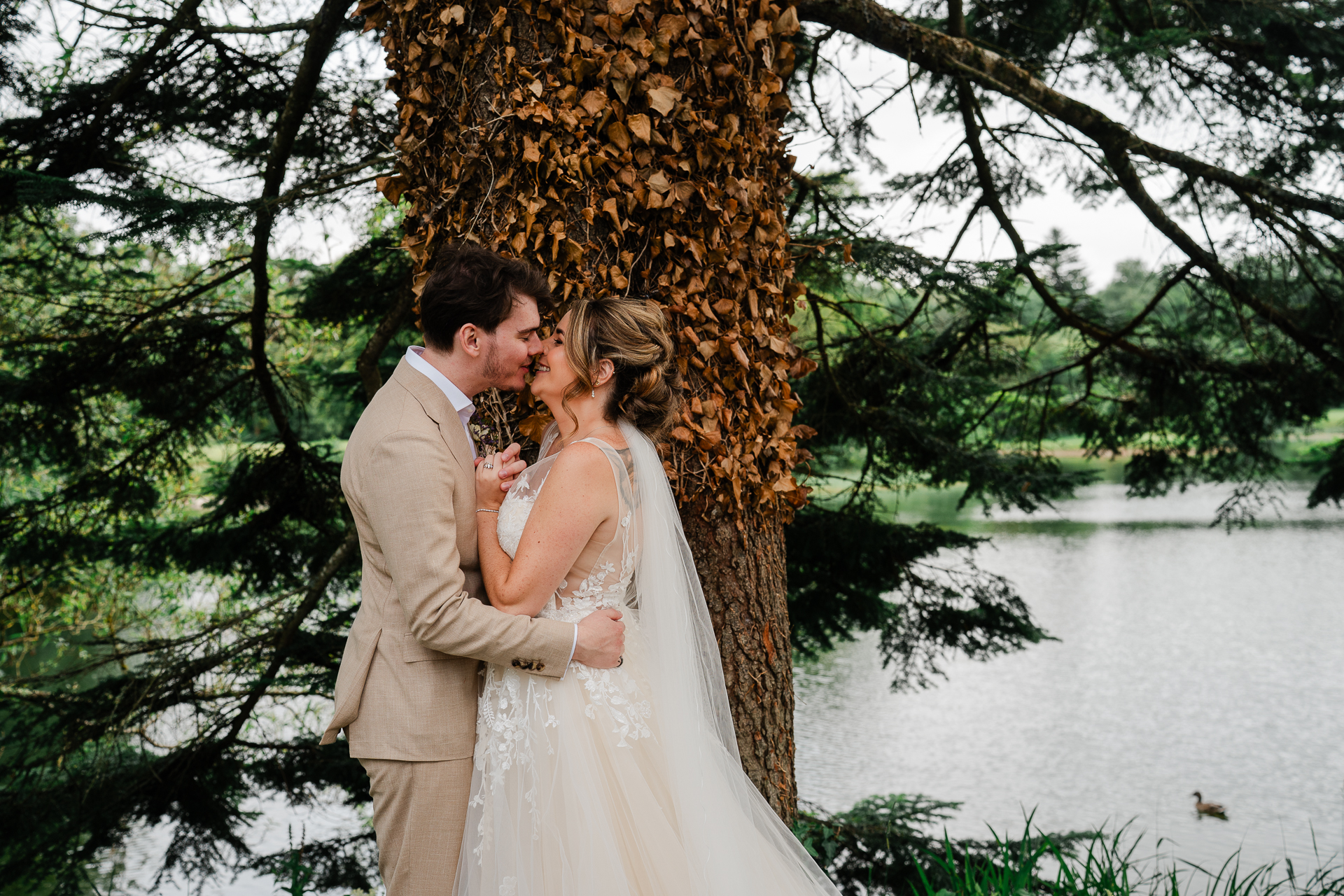 A man and woman kissing