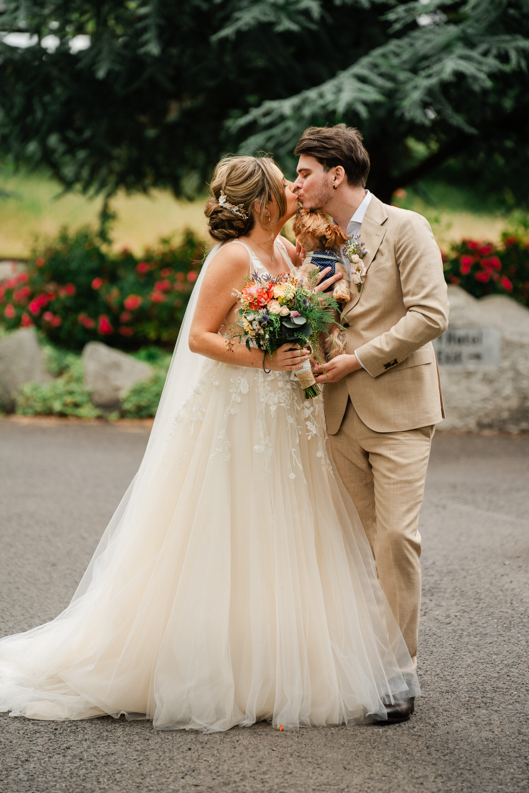 A man and woman kissing