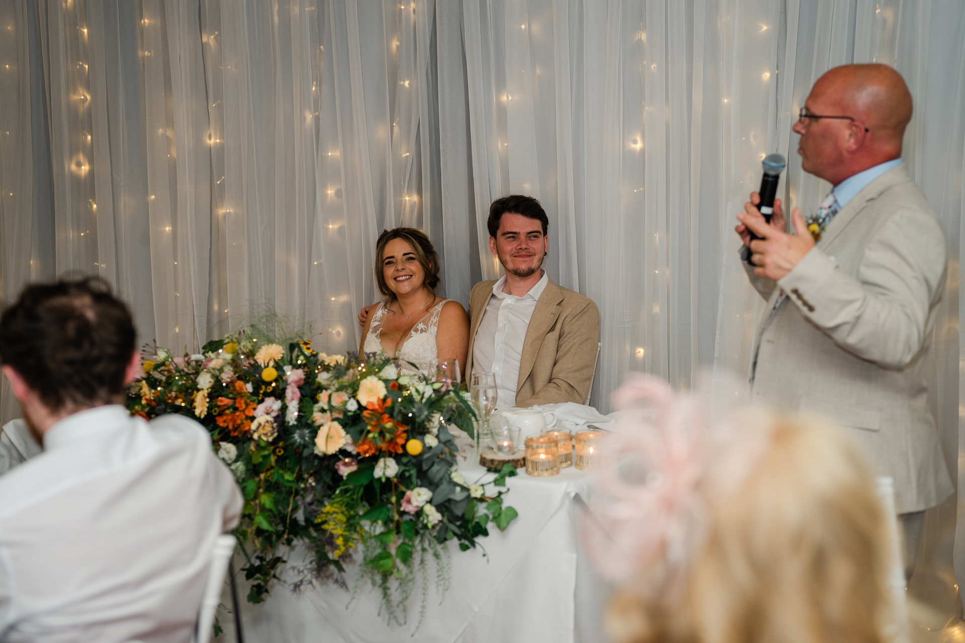 A man and woman at a wedding