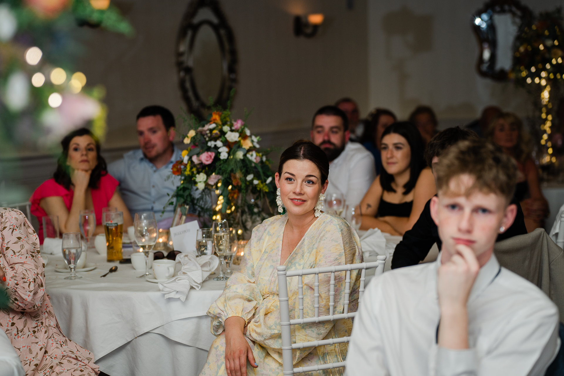 A group of people sitting at a table