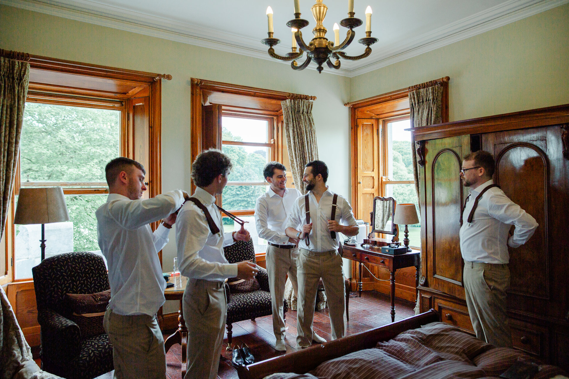 A group of men playing video games