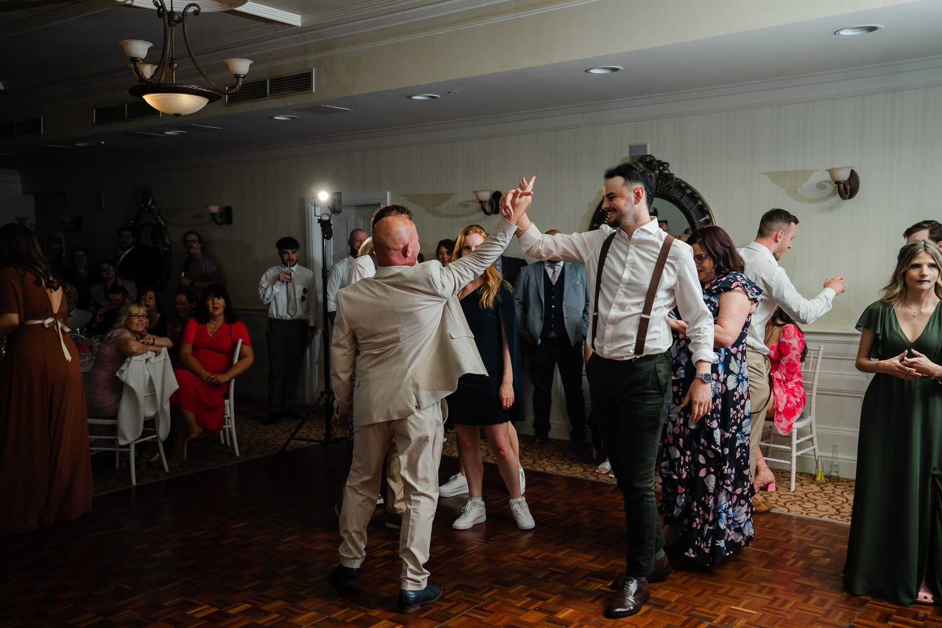 A group of people dancing